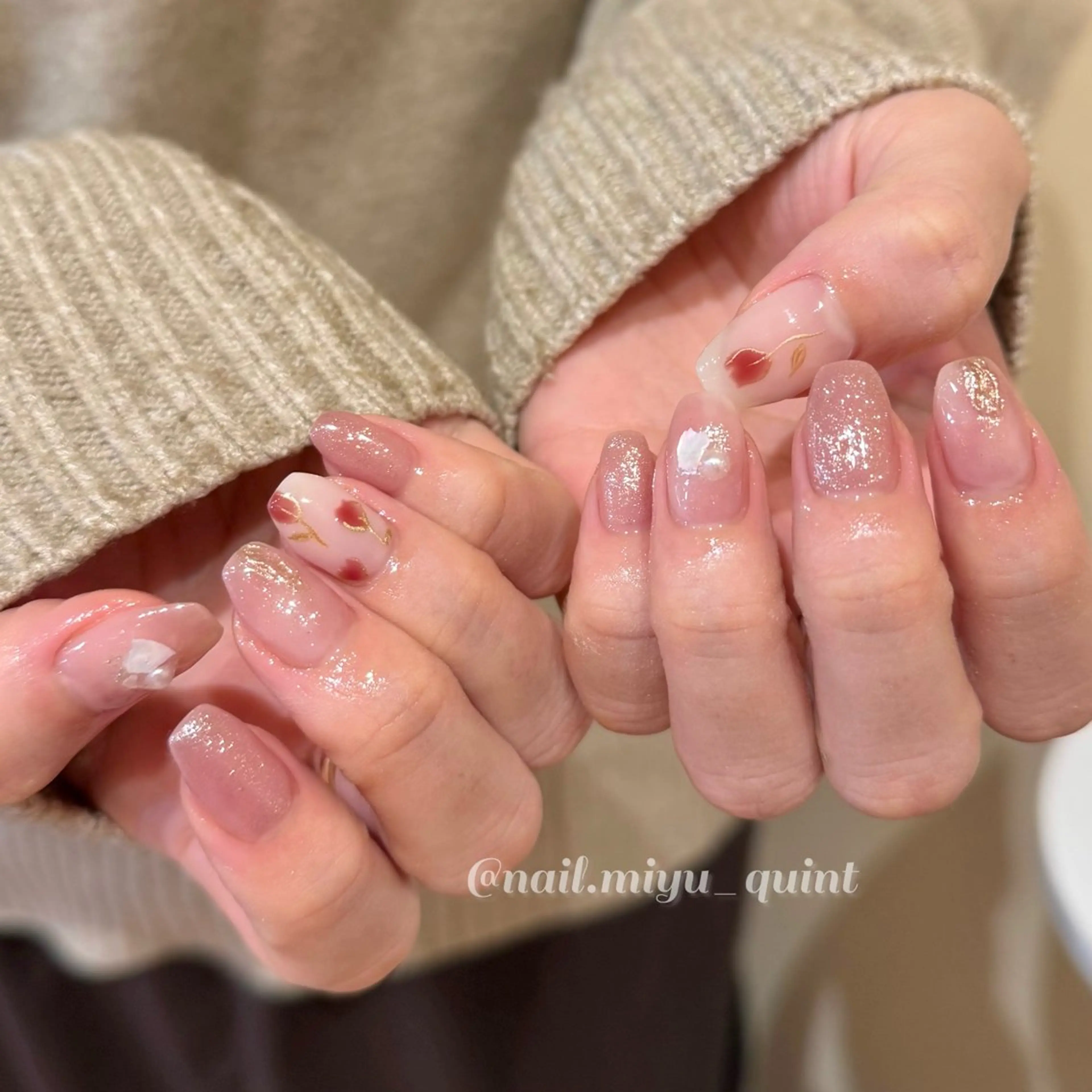 ネイル 𝕄𝕚𝕪𝕦🤍 自由が丘⌇パラジェルのネイルデザイン