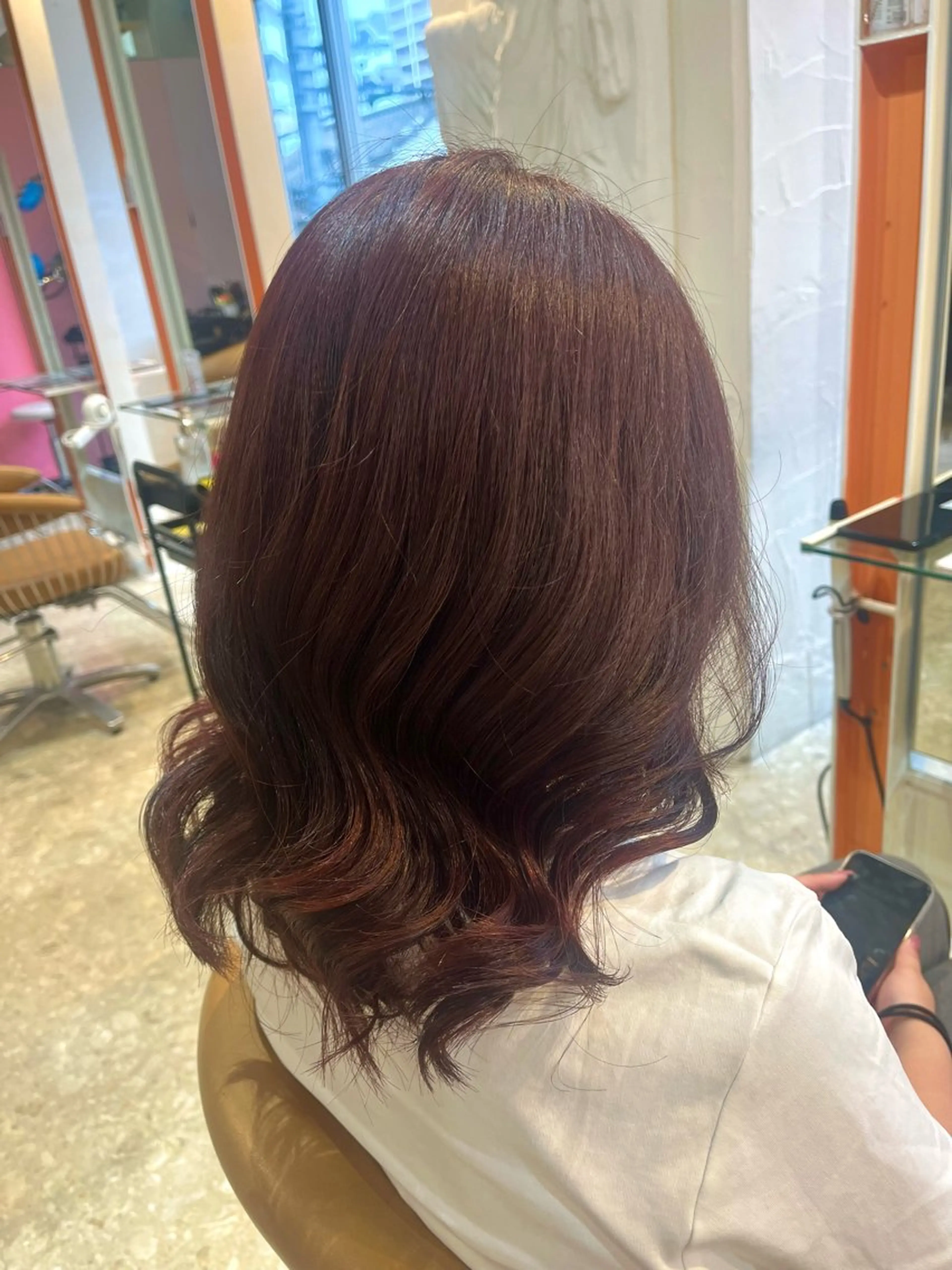 セミロング カラー カット ヘアカラー トリートメント うしだ かおるのヘアスタイル