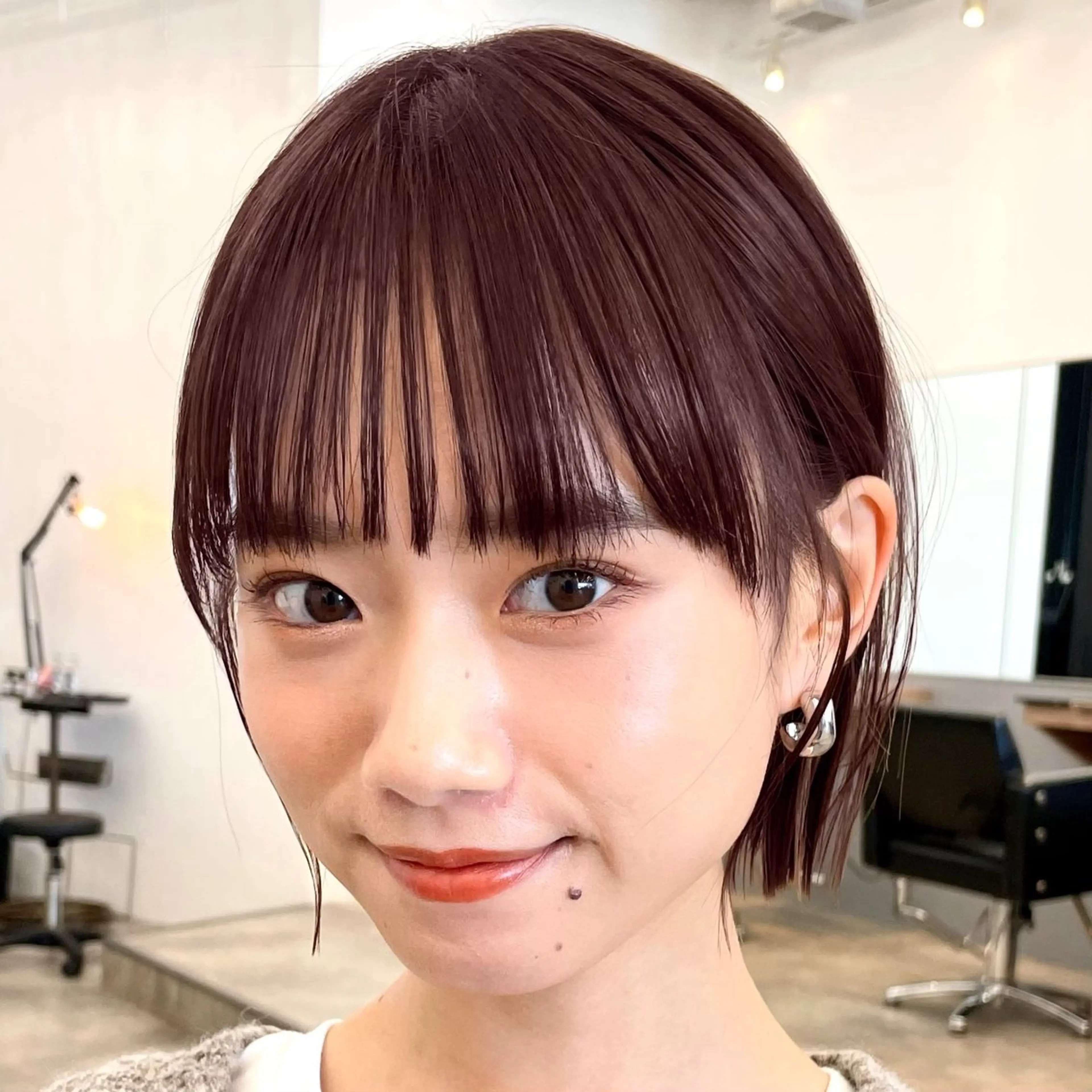 ショート カラー ブリーチ ブラウンカラー ラベンダーカラー ラベンダーブラウン ブリーチなしカラー ボブ/レイヤー/ 艶髪/HANA💗のヘアスタイル