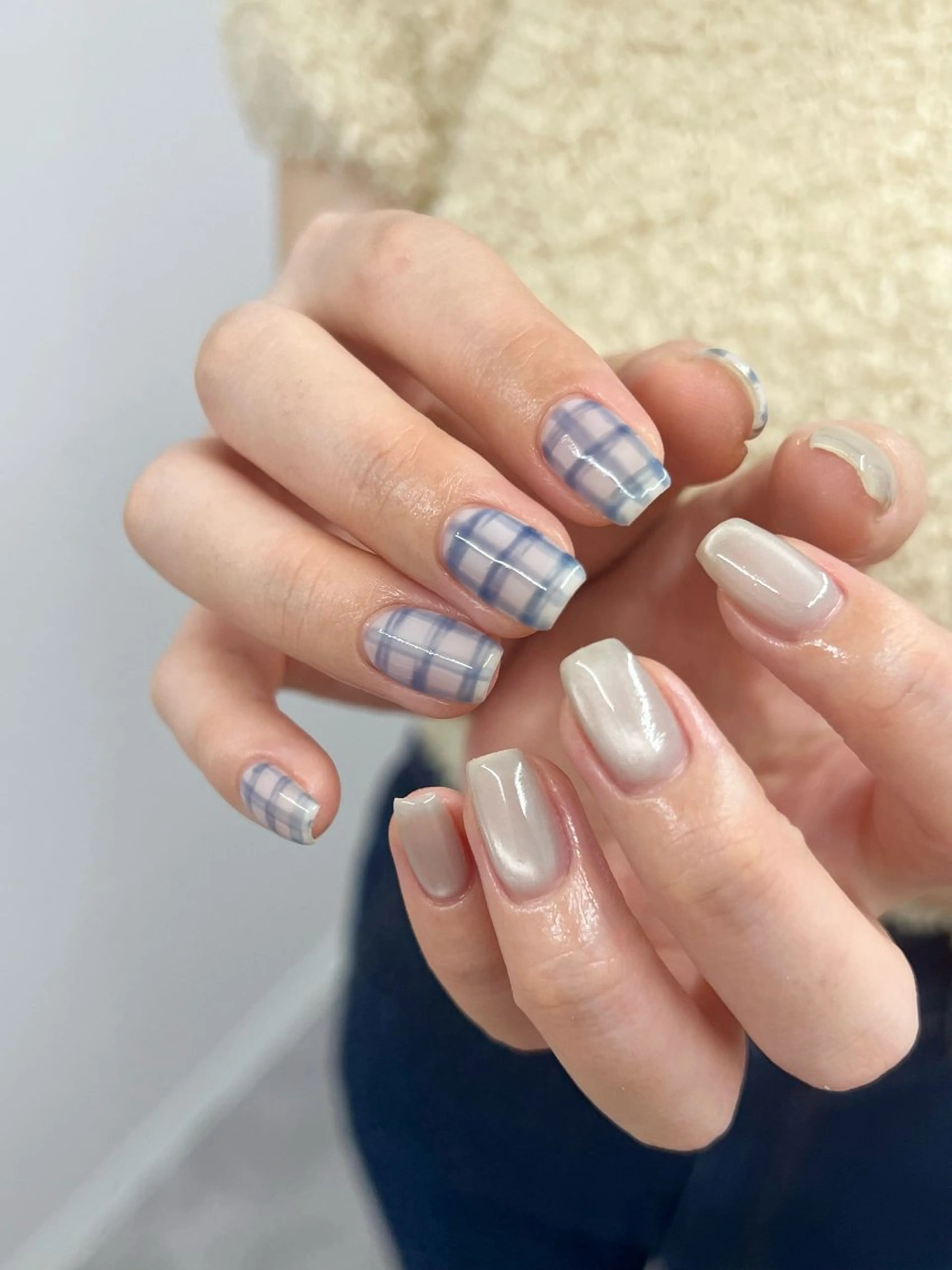 ネイル ジェルネイル マグネットネイル ネイビー ニュアンスネイル ワンカラーネイル ハンドネイル ハンドケア Bana_ Nailのその他イメージ