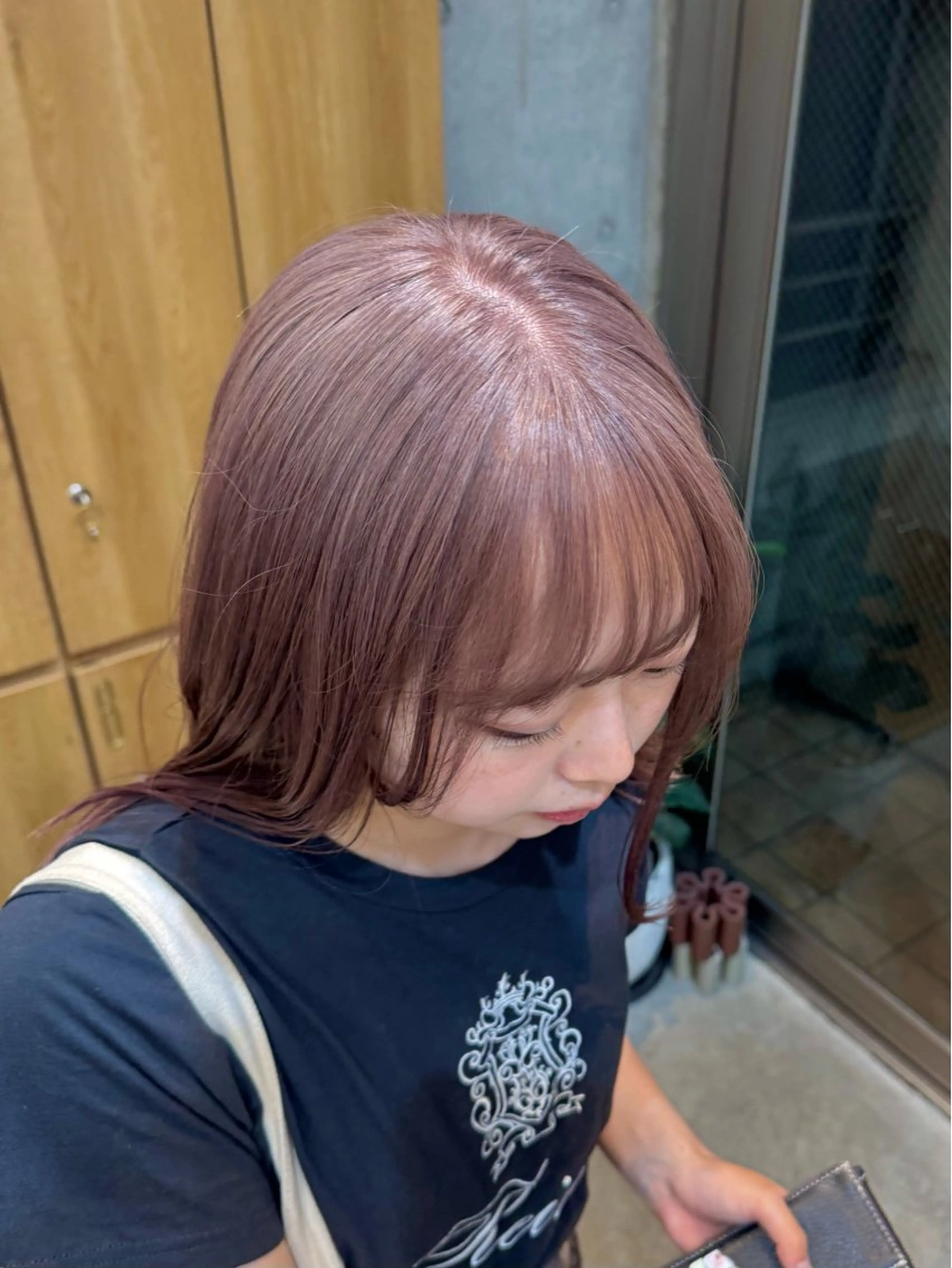 ミディアム カラー ヘアカラー 🫧髪質改善/Wカラ ー 暖色 🌸桜🌸のヘアスタイル