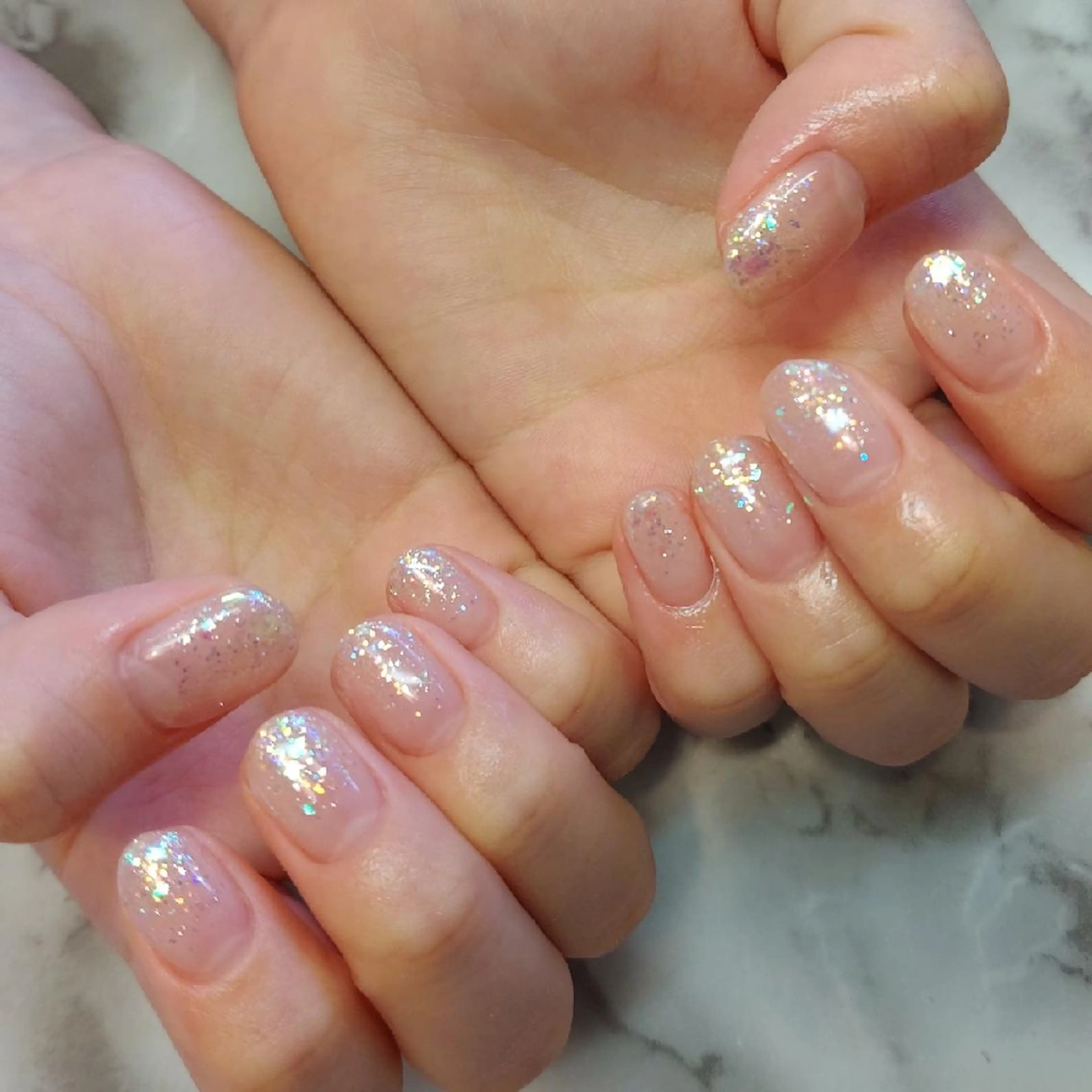 ネイル ラメ(グリッター) ラメグラデーション ジェヌインネイル 河内のネイルデザイン
