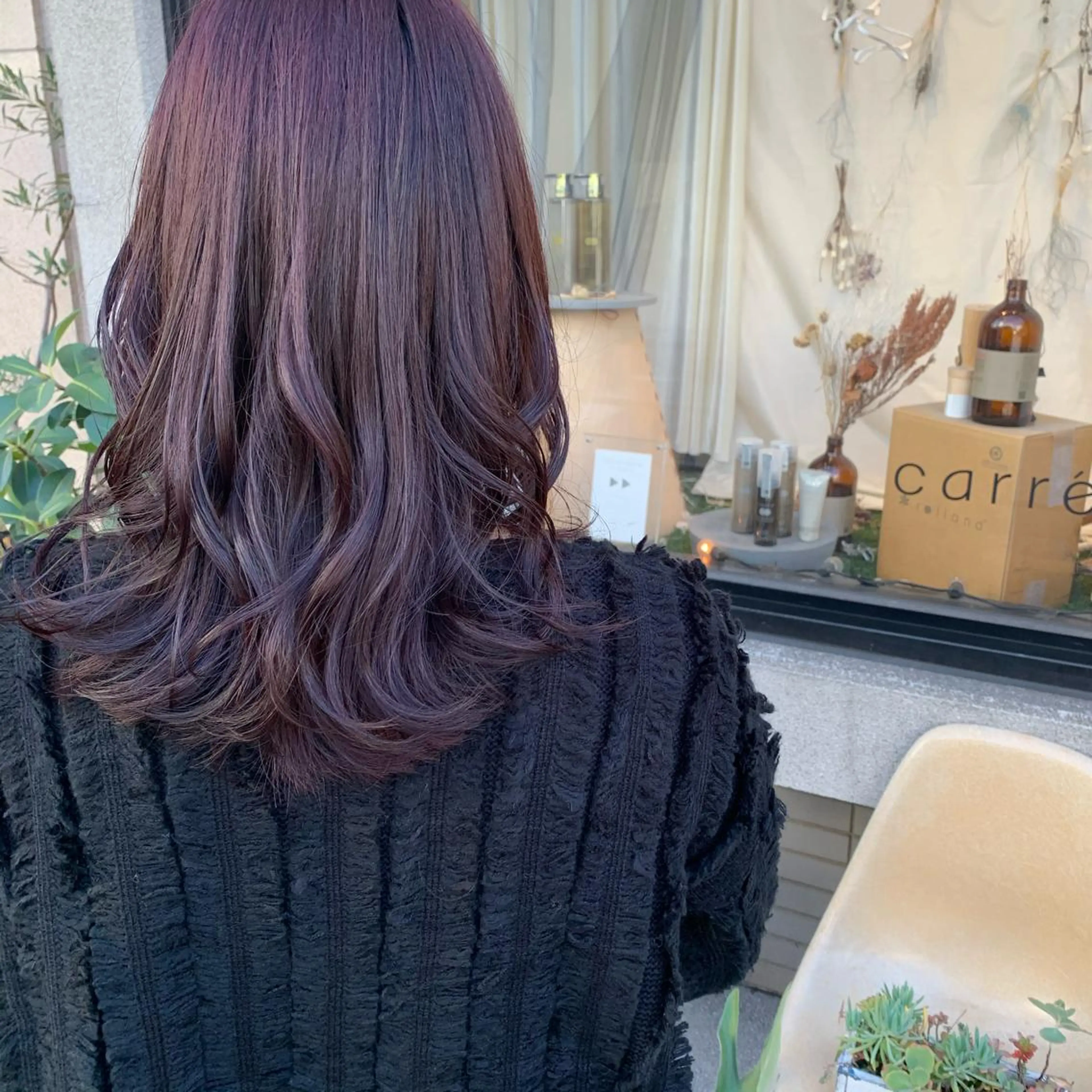 セミロング カット ヘアカラー トリートメント 艶髪color💎髪 質改善ストレート大吉のヘアスタイル