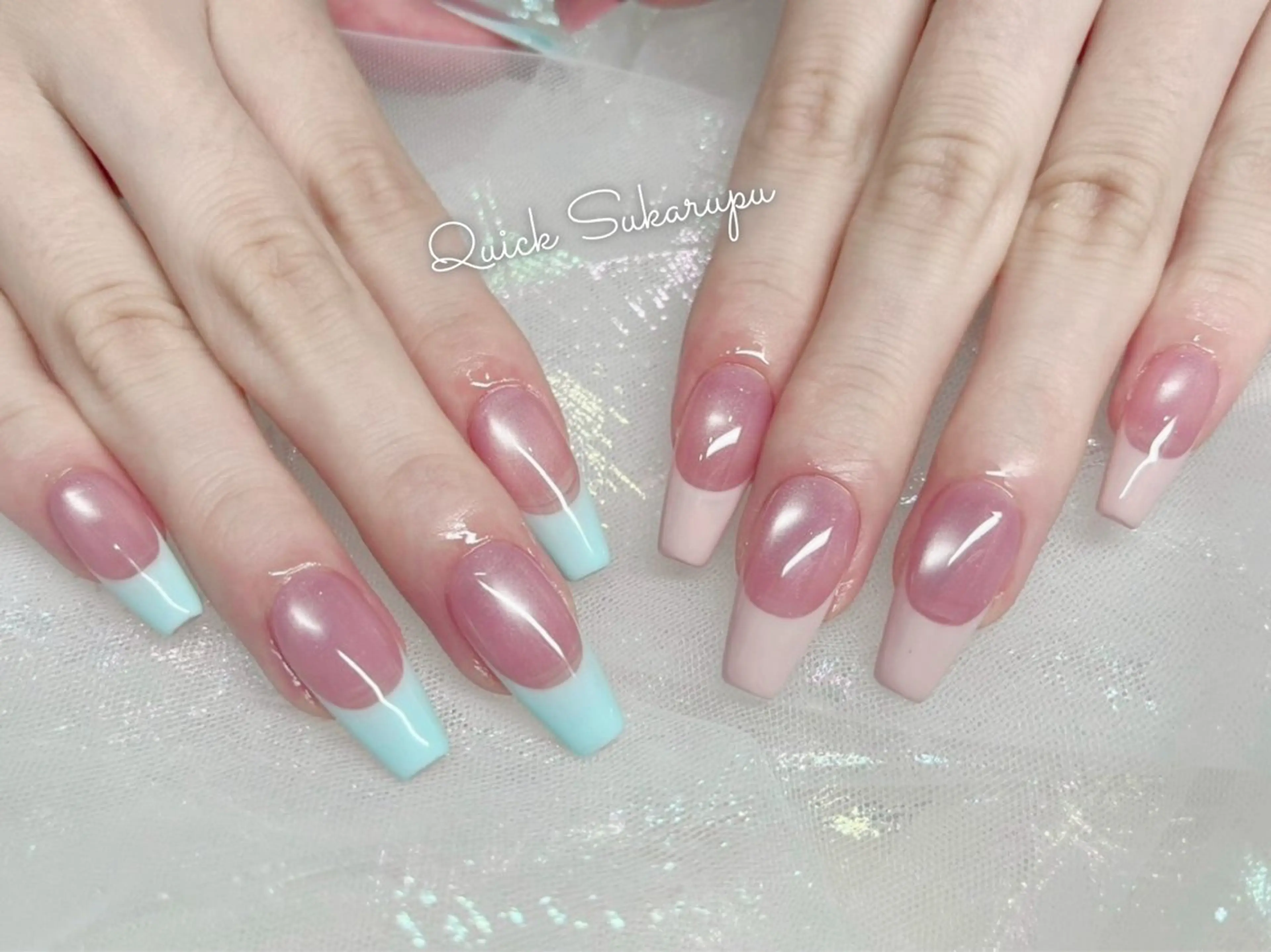 (オフなし)ロング日本初クイックスカルプ ワンカラー/グラデーション/フレンチ ¥5980—¥4480の写真