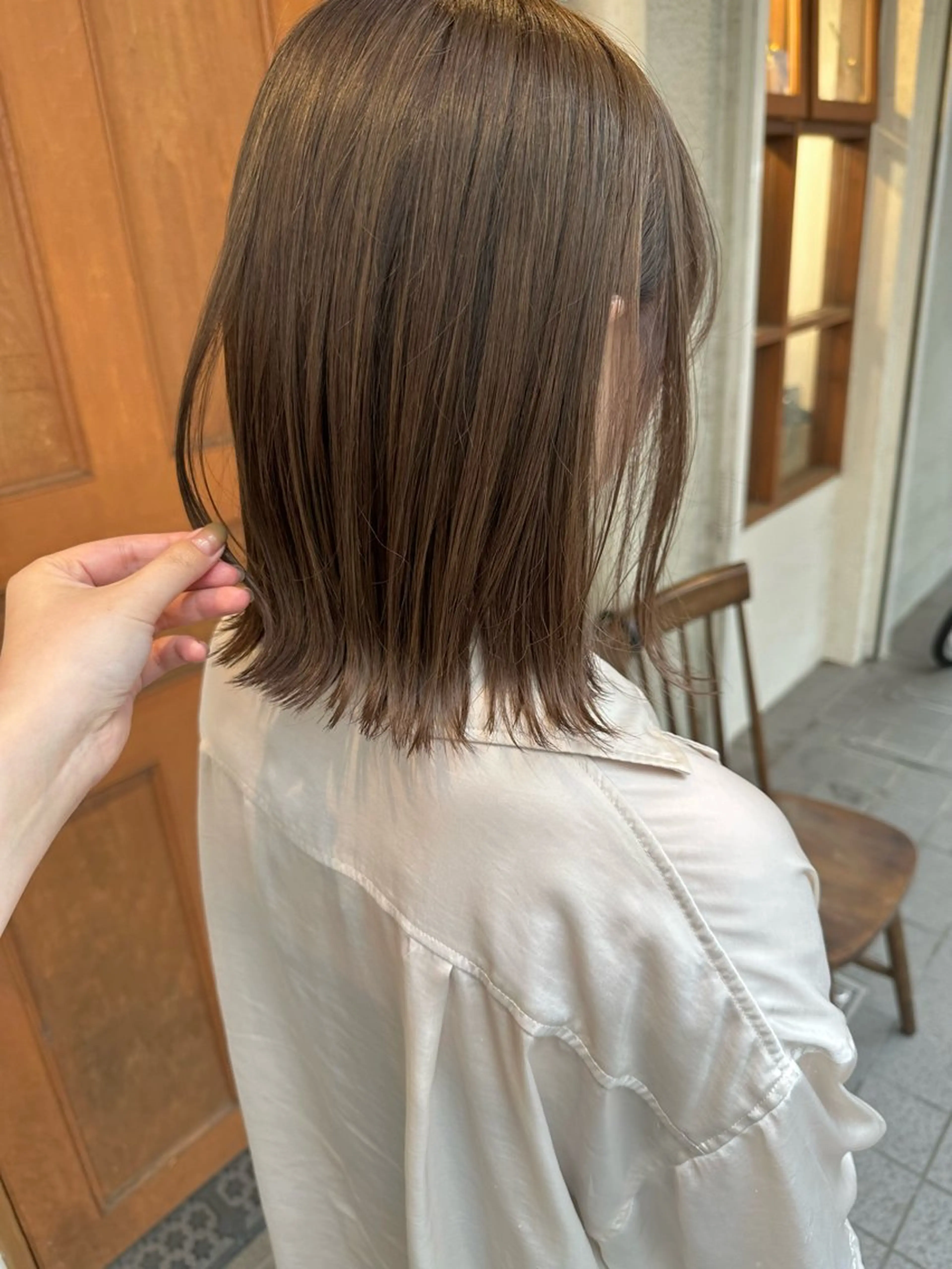 ミディアム カラー 透明感カラー/ボブ /佐藤伶のヘアスタイル