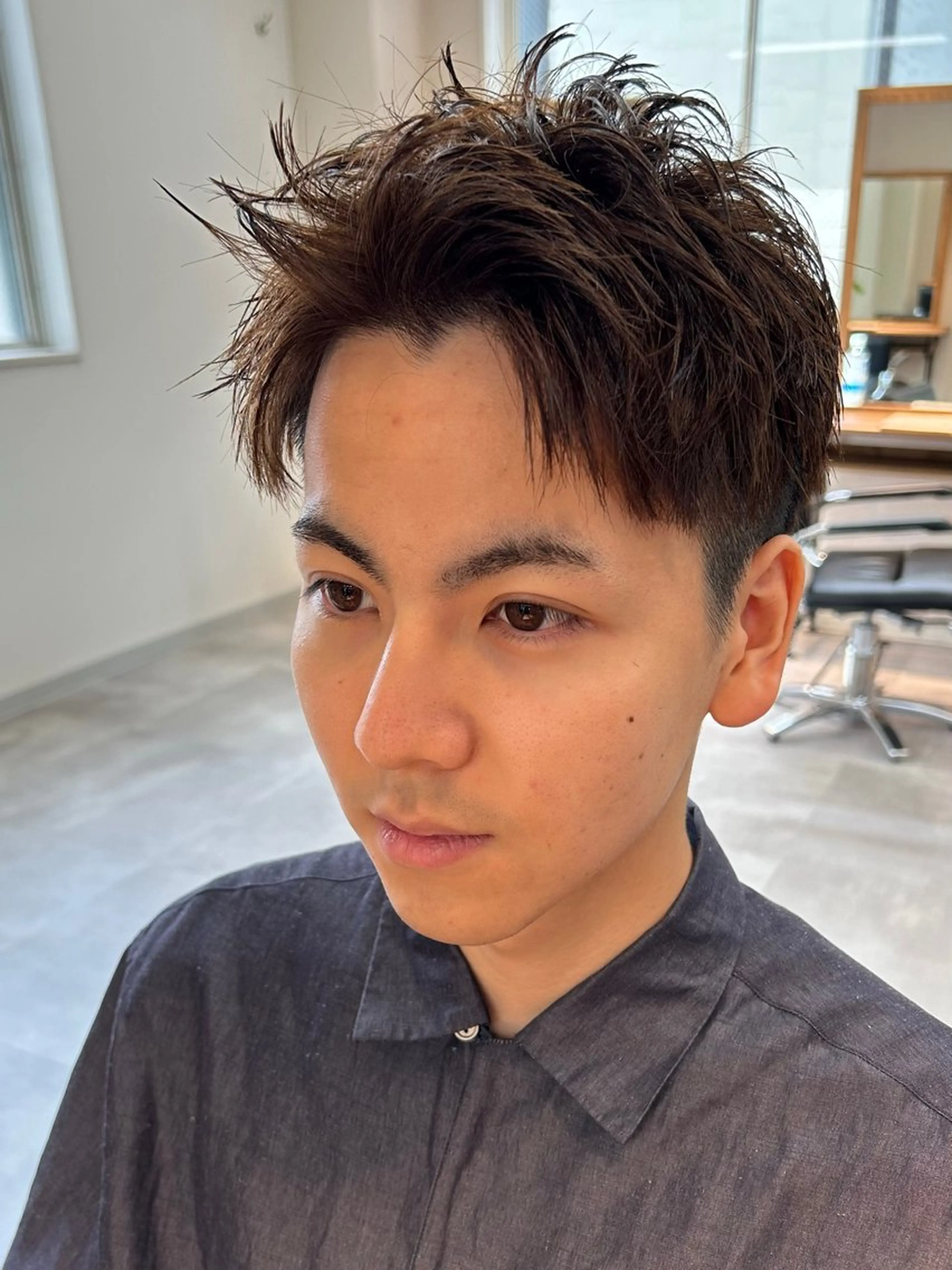 メンズ カット フェザーパーマ/韓国 /メンズカット保立のヘアスタイル