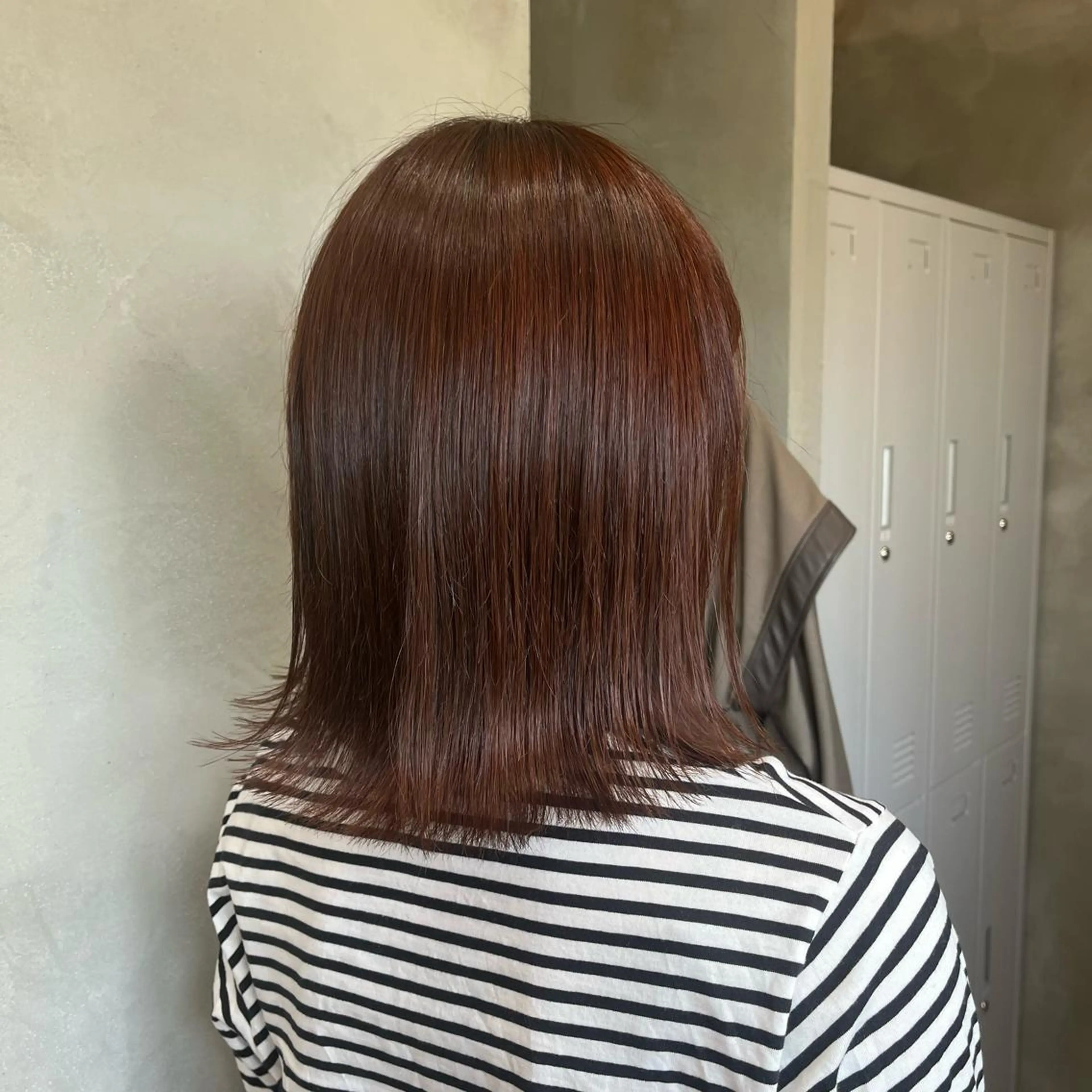 セミロング ピンクブラウン ヘアカラー トリートメント ヘアセット RIYA❤︎ Aujuaソムリエのヘアスタイル