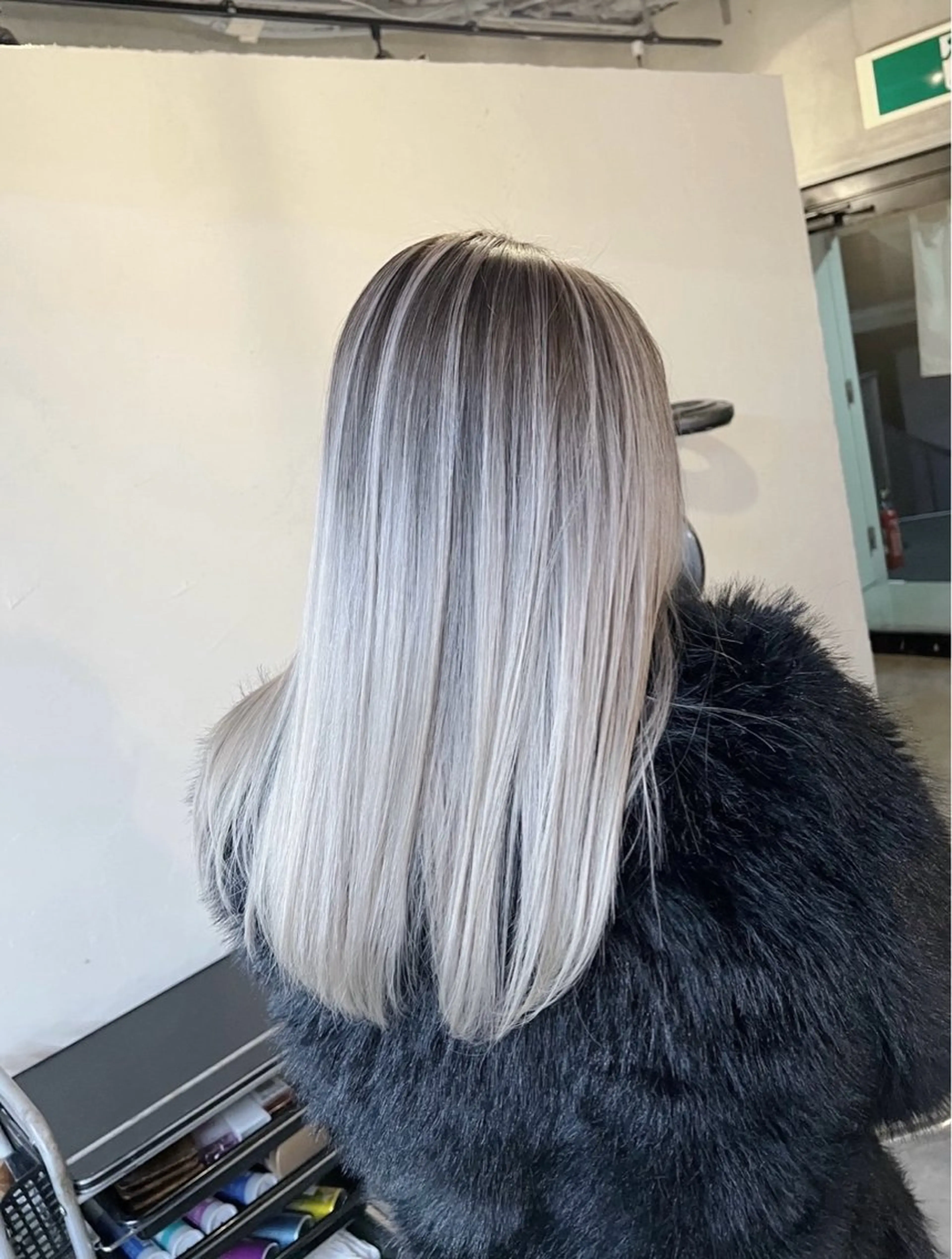 ロング カラー バレイヤージュ シルバー ホワイトシルバー レイヤーカット ヘアカラー トリートメント ROBIN所属・指名数No.1 /NAOYAのヘアスタイル