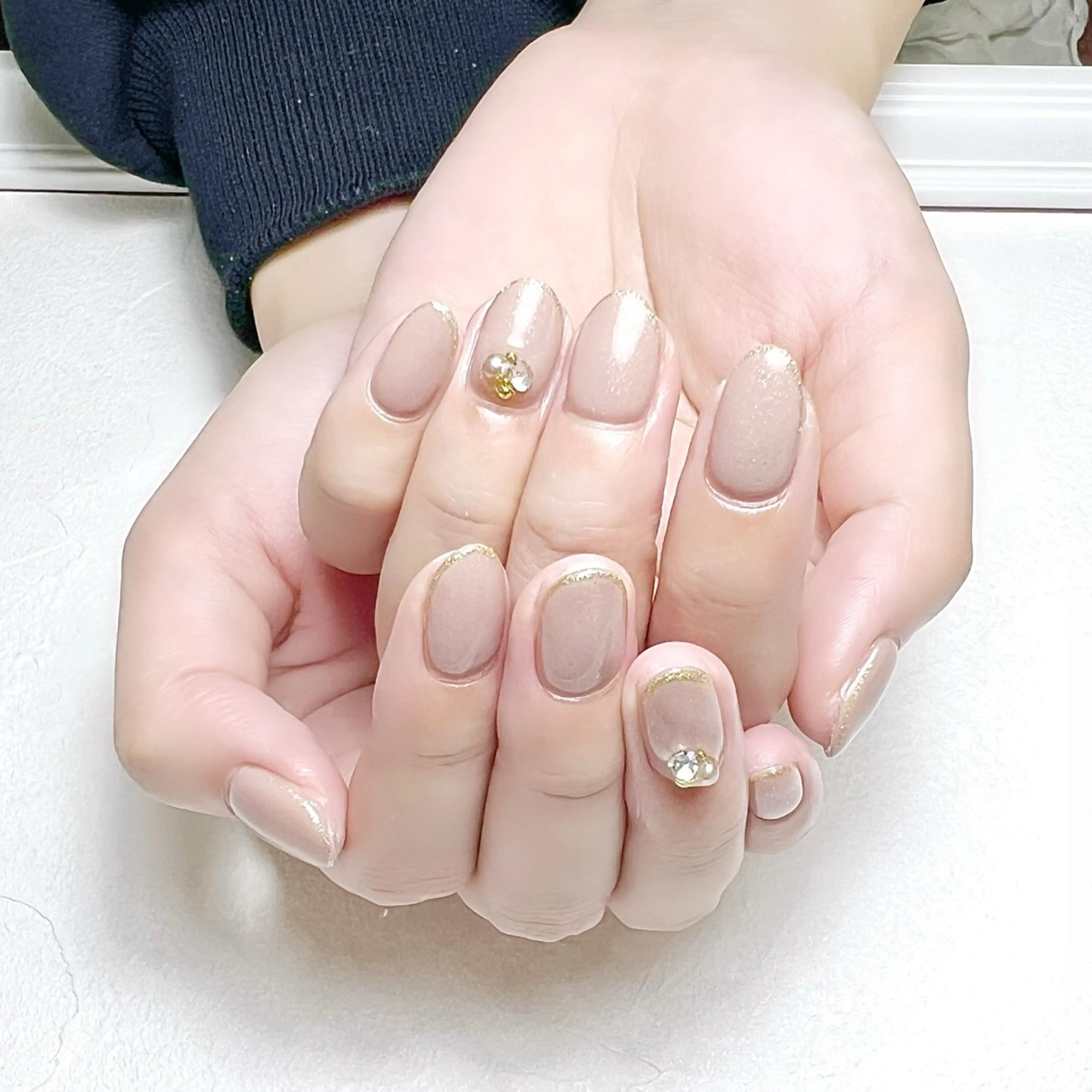 ネイル アートネイル ラメ(グリッター) オフィスネイル ワンカラーネイル rouse nail RISATOのネイルデザイン