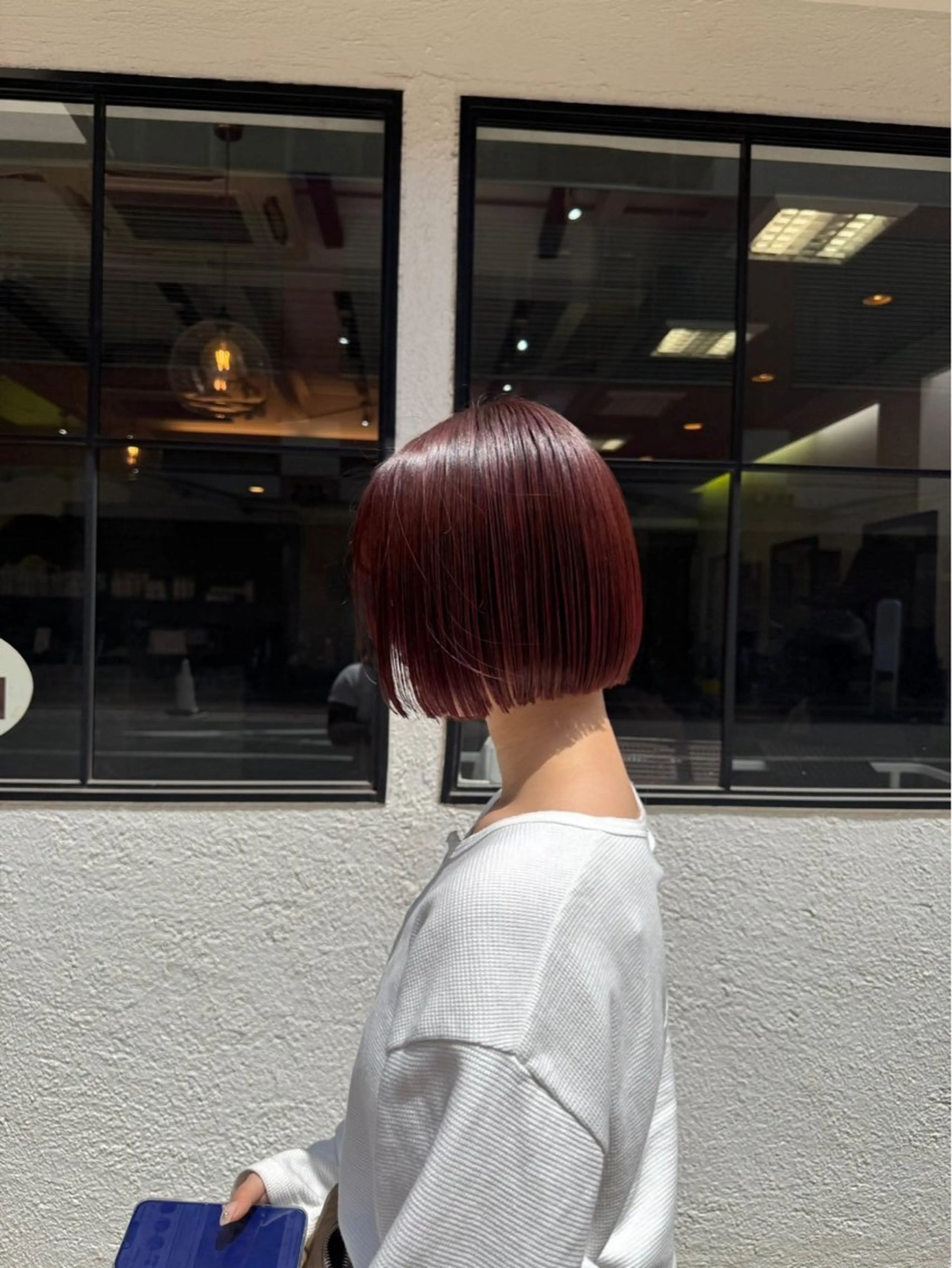 ショート 切りっぱなしボブ ボブ ハイライト 髪質改善 ショートヘア ヘアカラー トリートメント カツモト マナ🍒のヘアスタイル