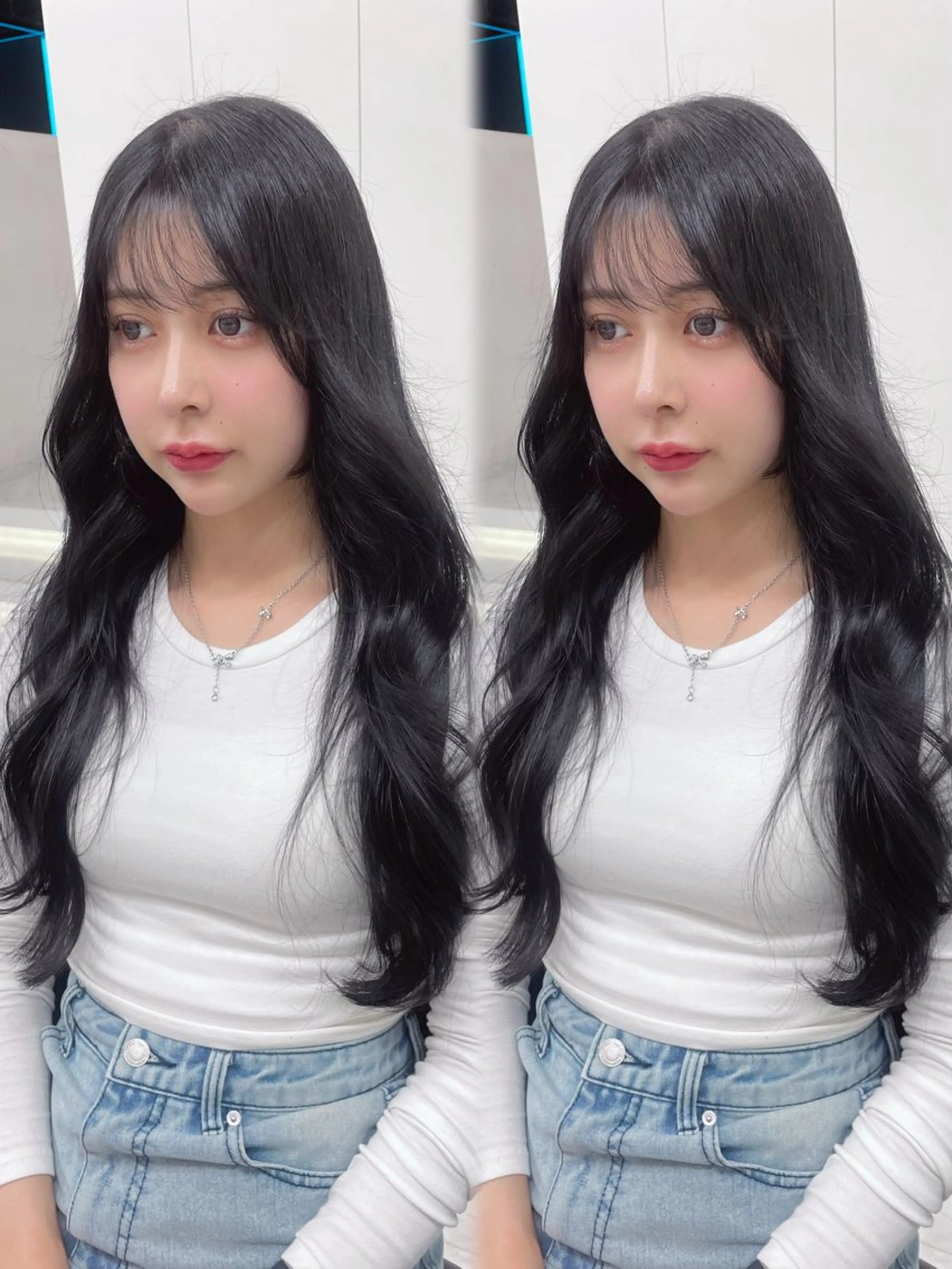 セミロング カラー ヘアアレンジ Ella所属・nana【艶髪】/ レイヤー/縮毛矯正のヘアスタイル