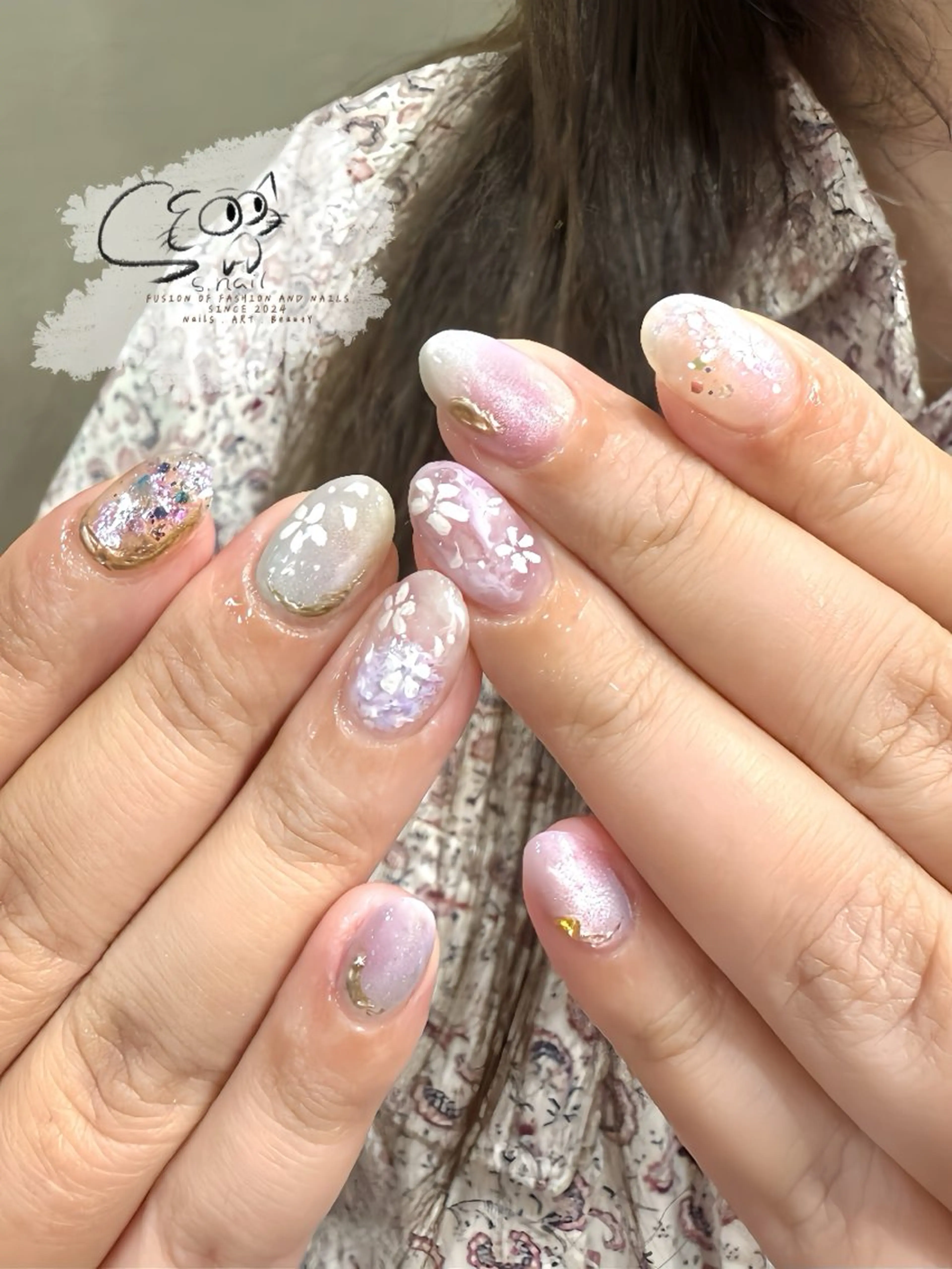 ネイル チークネイル フレンチネイル グラデーション マグネットネイル ワンカラーネイル ハンドネイル S.nail所属・S.nail _のネイルデザイン