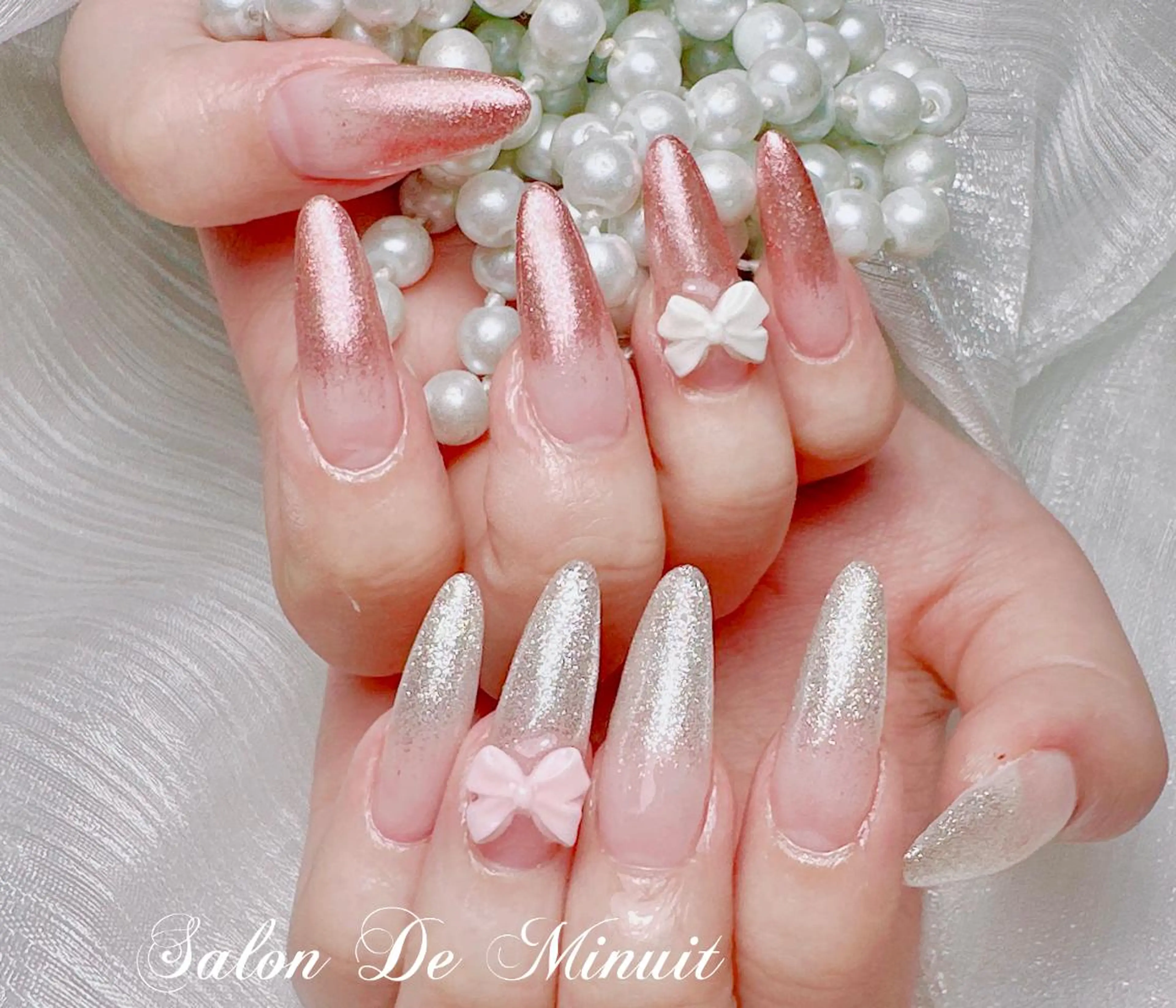 人気限定メニュー🍒🍒🍒チップ長さだし+持ち込みデザイン(デザイン、パーツ2本まで)9980の写真