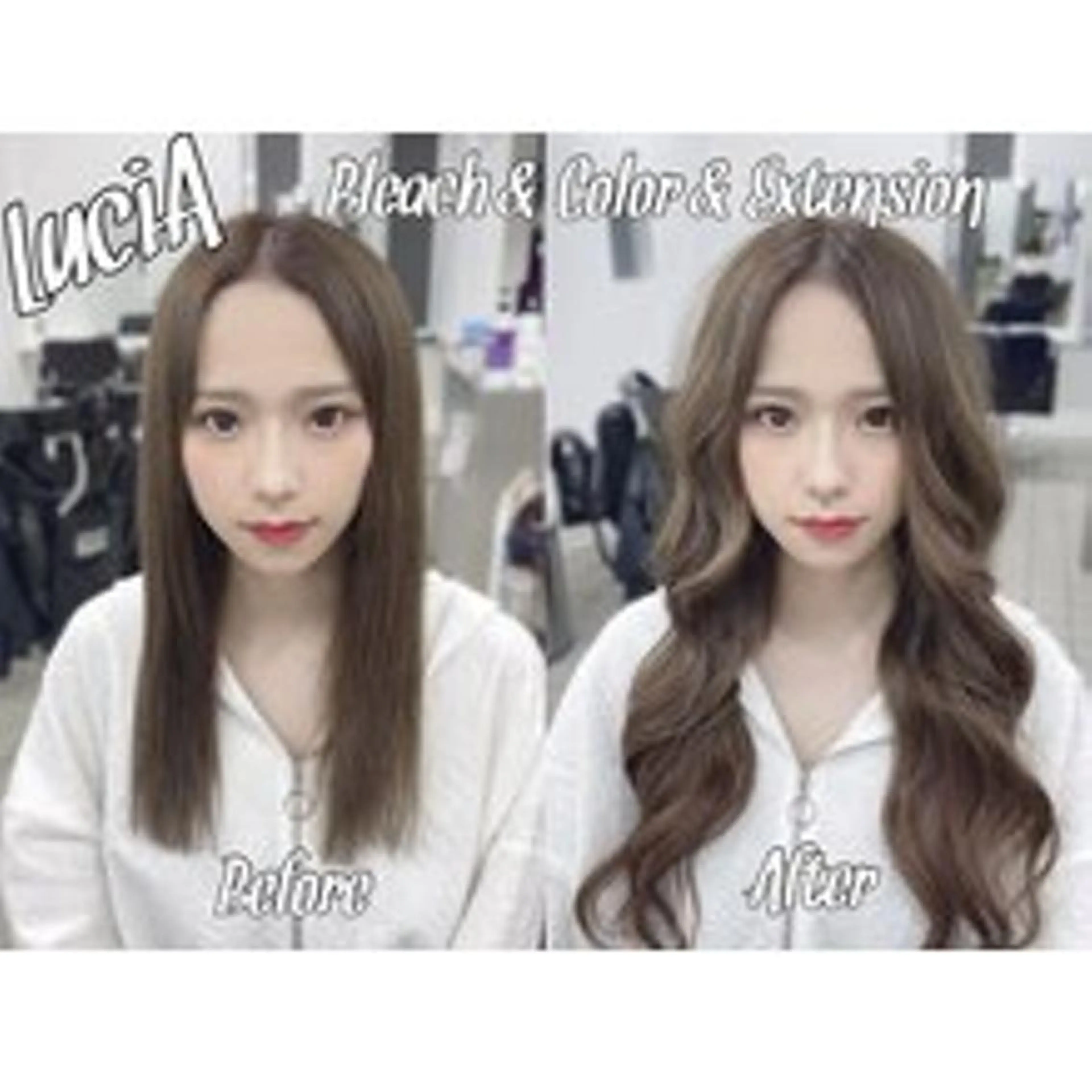 ヘアアレンジ ロング カラー エクステ LuciA\5900のヘアスタイル