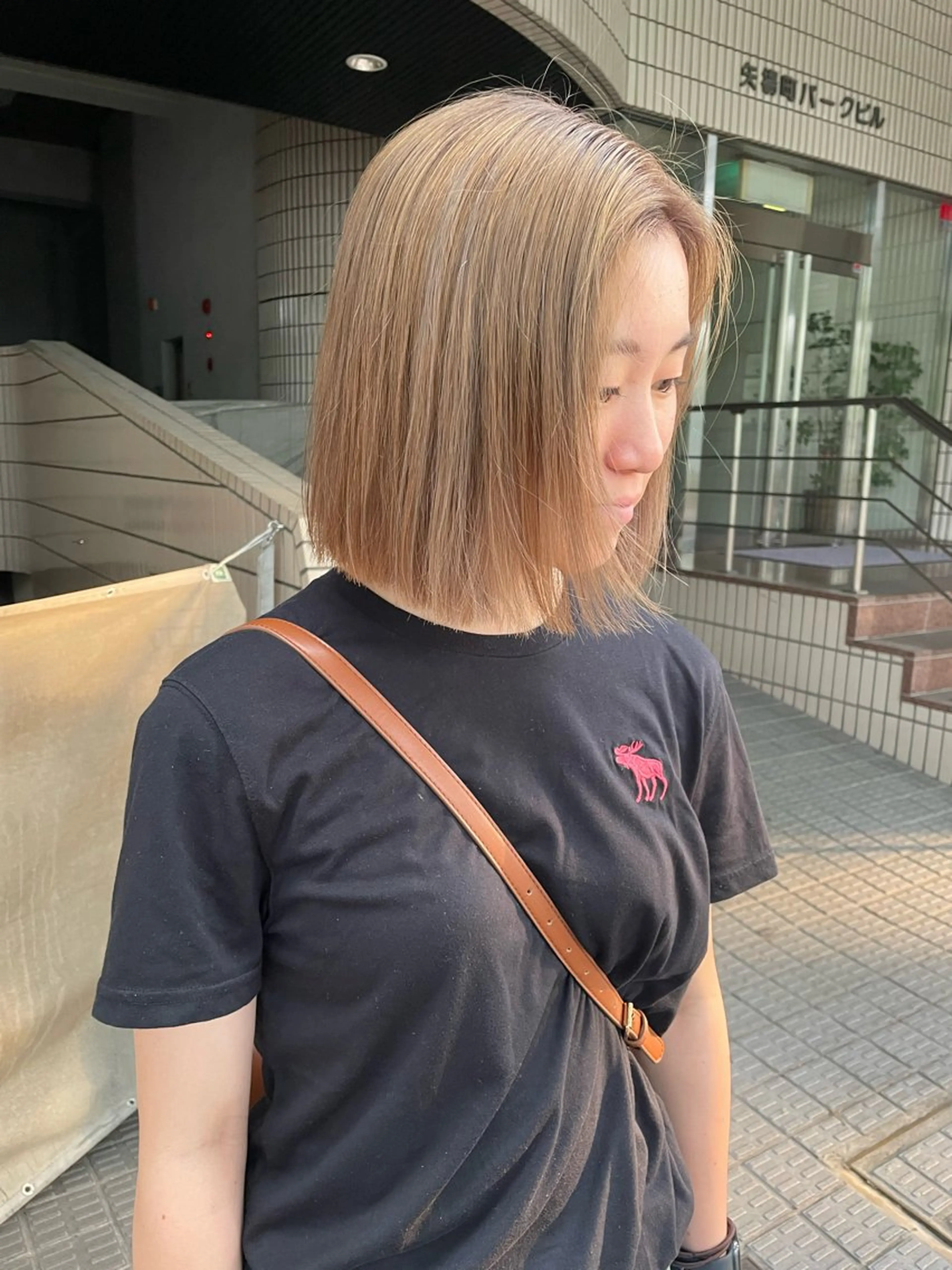 ミディアム カラー ヘアカラー トリートメント カットモデル/ ハイトーン/ゆうあのヘアスタイル