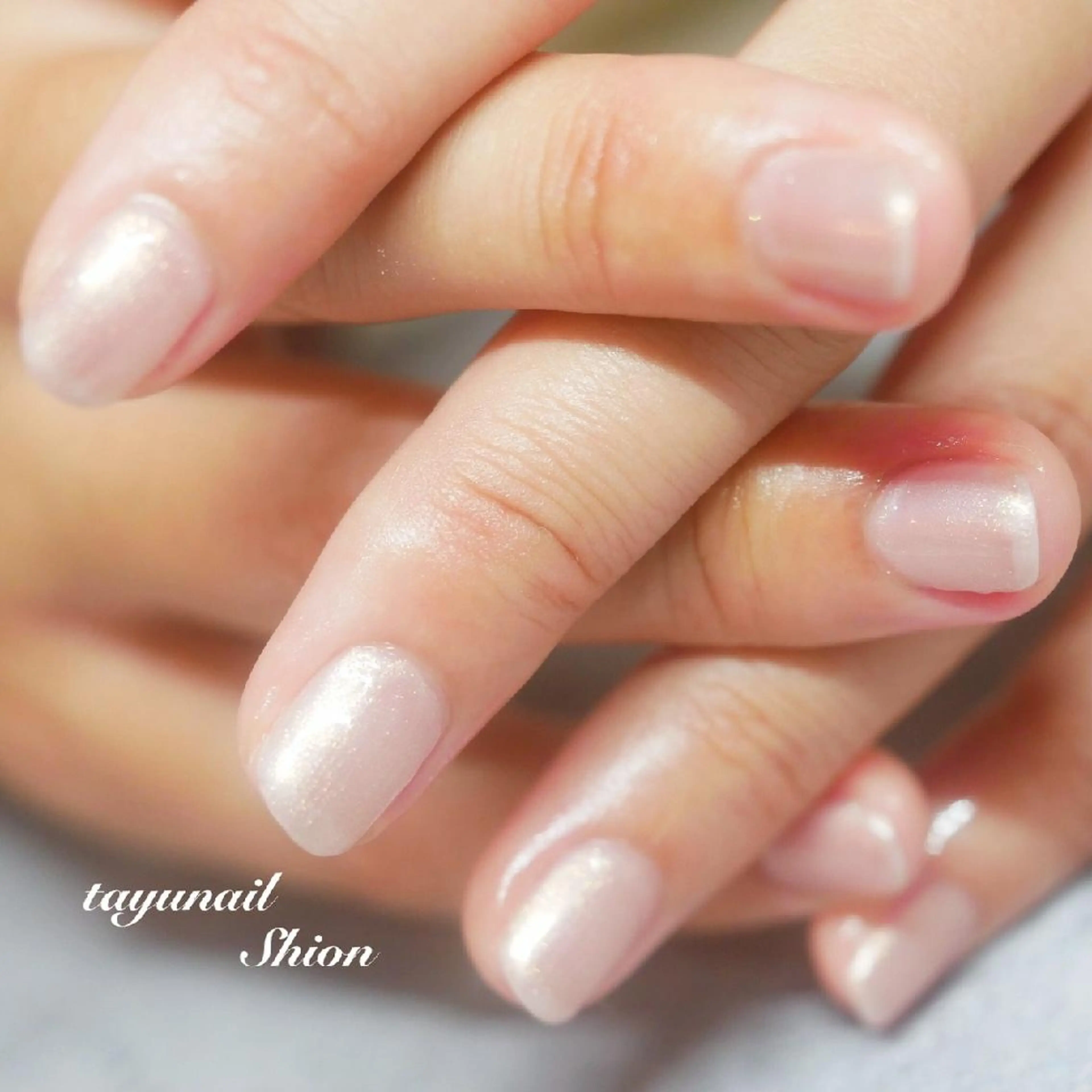 ネイル ブルー ジェルネイル キラキラネイル ワンカラーネイル パラジェル ネイルサロン・ネイルスクール　たゆnail所属・ネイルサロン 【たゆnail】のネイルデザイン