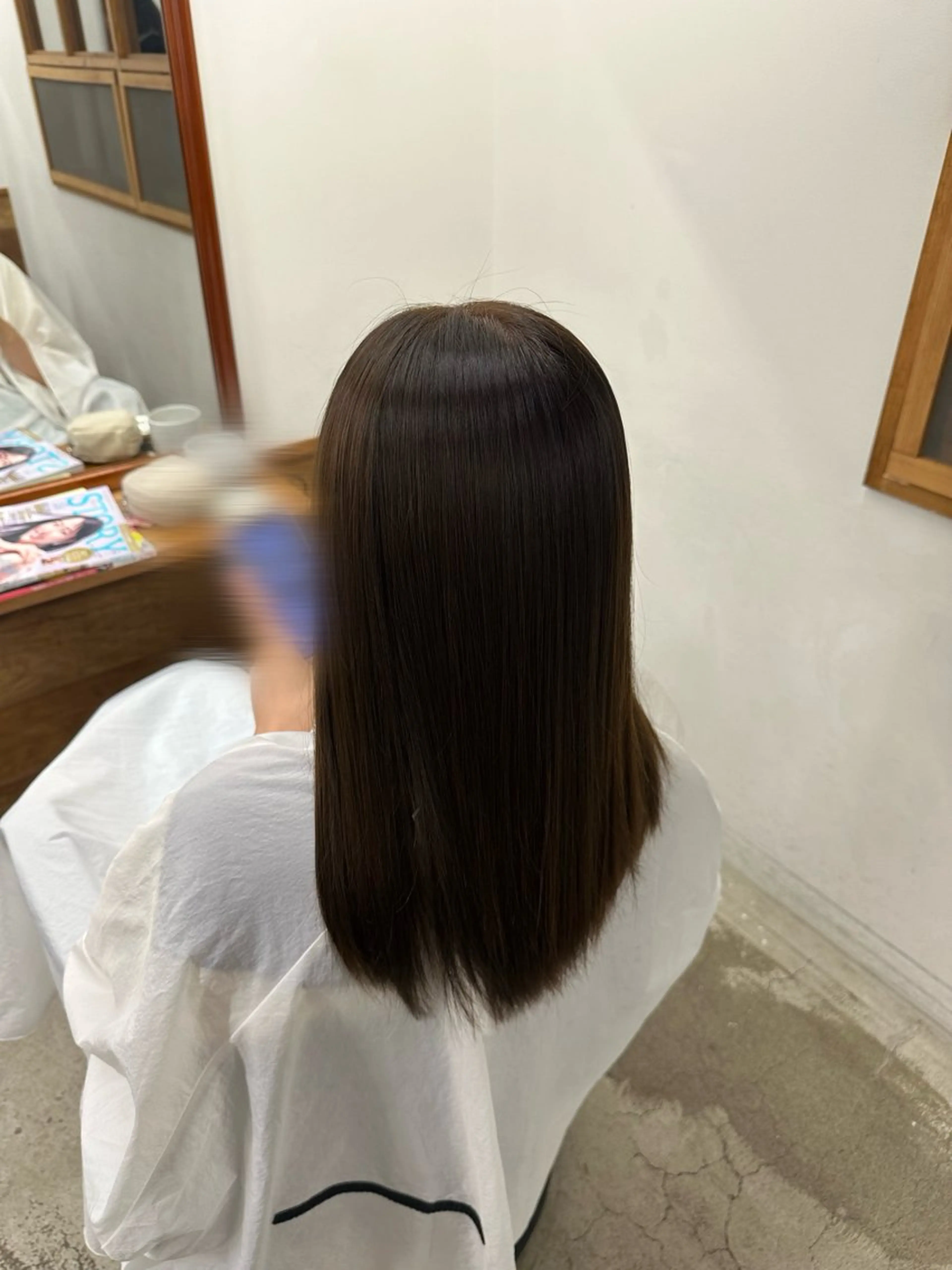 セミロング カラー ブリーチ ブリーチなしカラー 縮毛矯正 ヘアカラー CERISIER7 まさきのヘアスタイル
