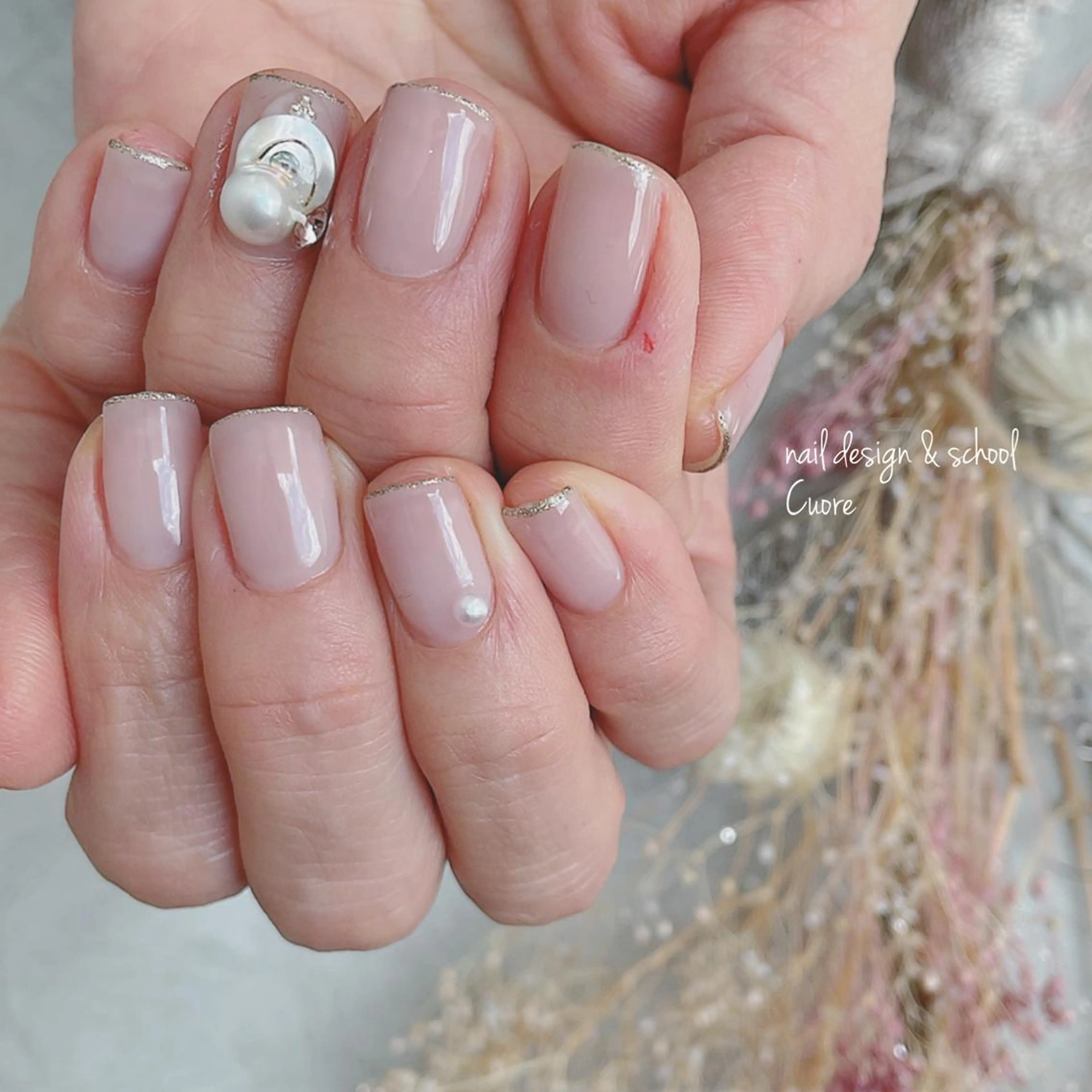 ネイル アートネイル ジェルネイル ニュアンスネイル シンプルネイル 春ネイル Cuore谷岡紗妃/ 宮崎台のネイルデザイン