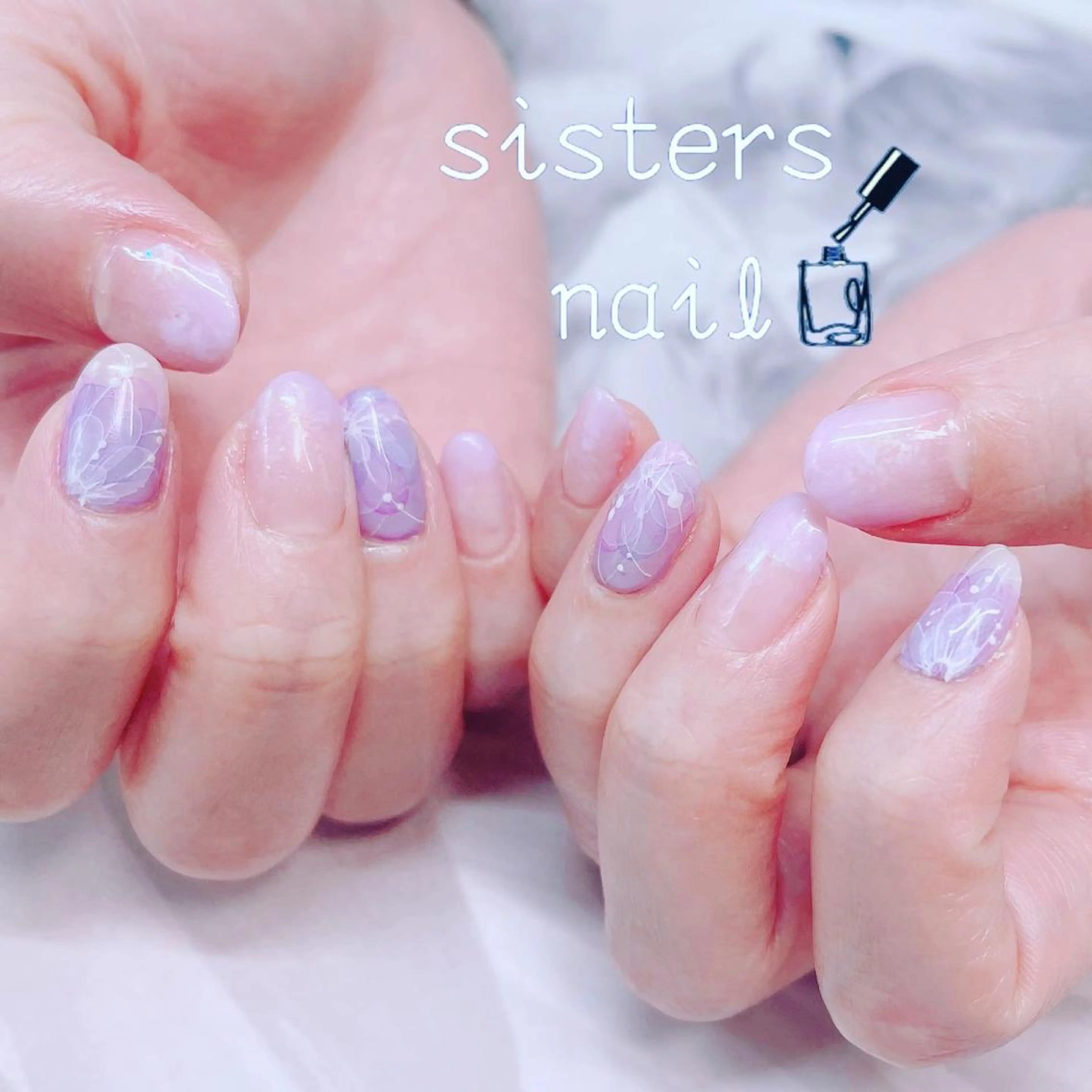 ネイル アートネイル フラワーネイル ニュアンスネイル 春ネイル sisters nail.fのネイルデザイン
