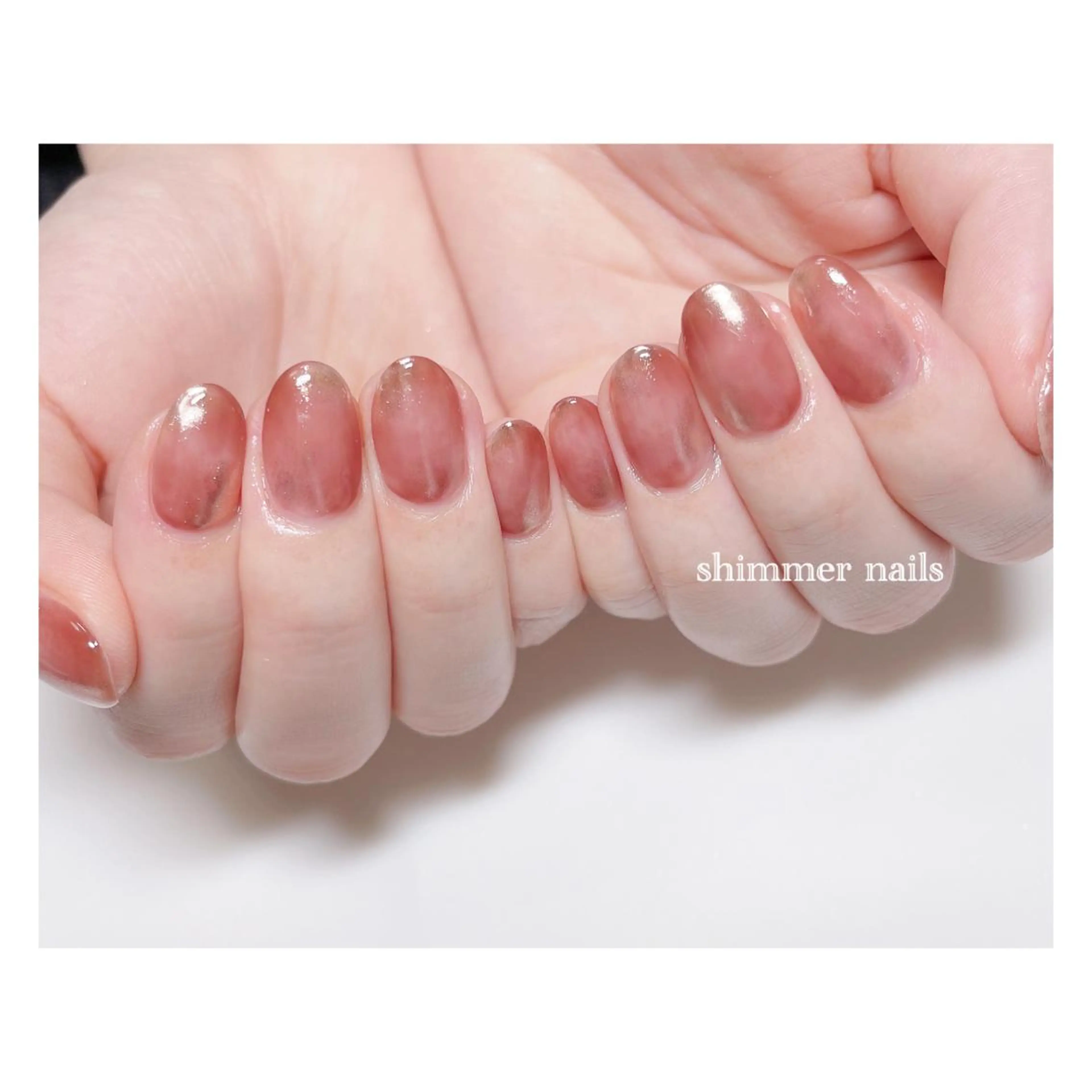 ネイル ミラーネイル 持ち込み shimmer nailsのネイルデザイン