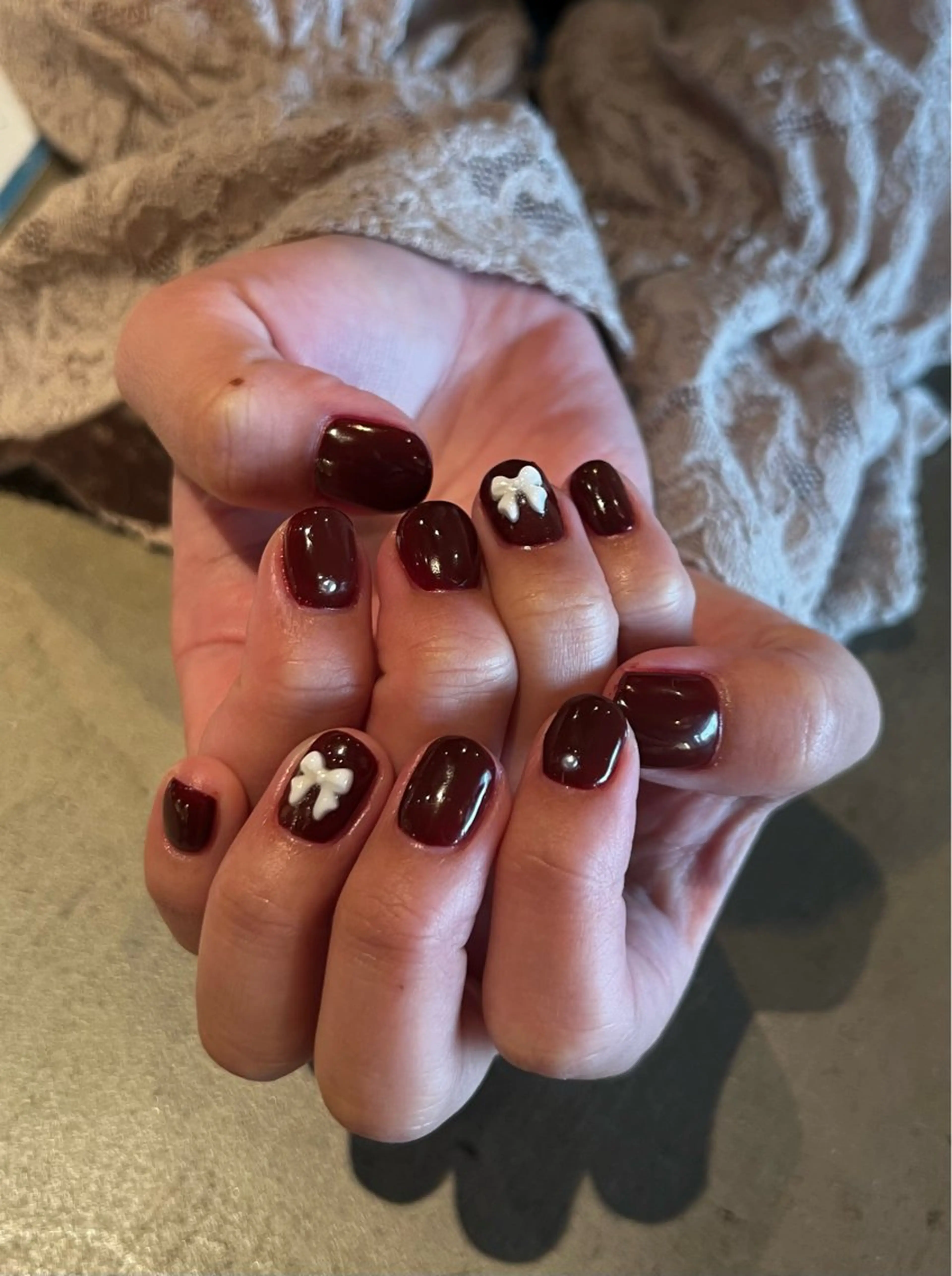 ネイル ボルドー ワンカラーネイル ウエチ ノリカ🐸のネイルデザイン