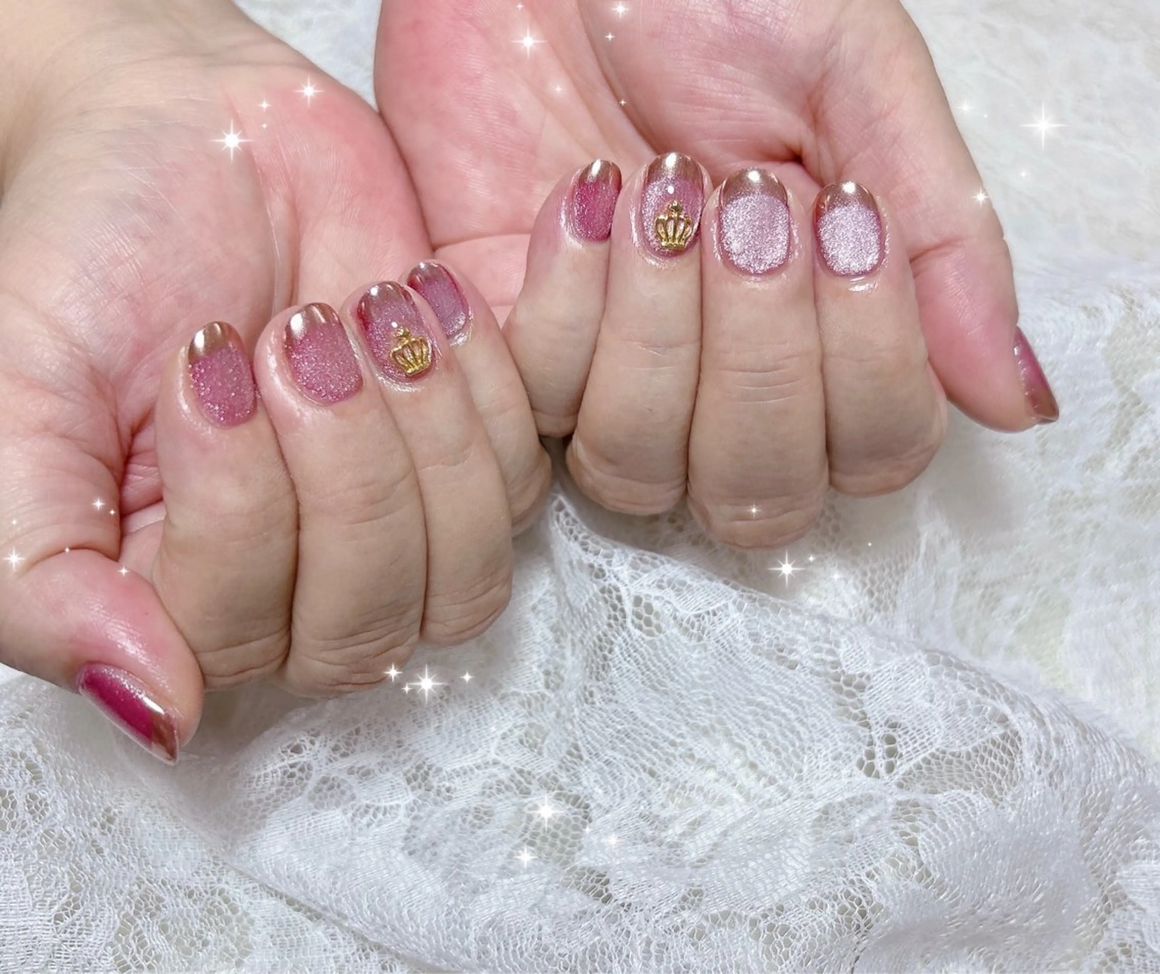 ネイル フレンチネイル マグネットネイル ミラーネイル ハンドネイル FLARE NAIL フレアネイルのネイルデザイン