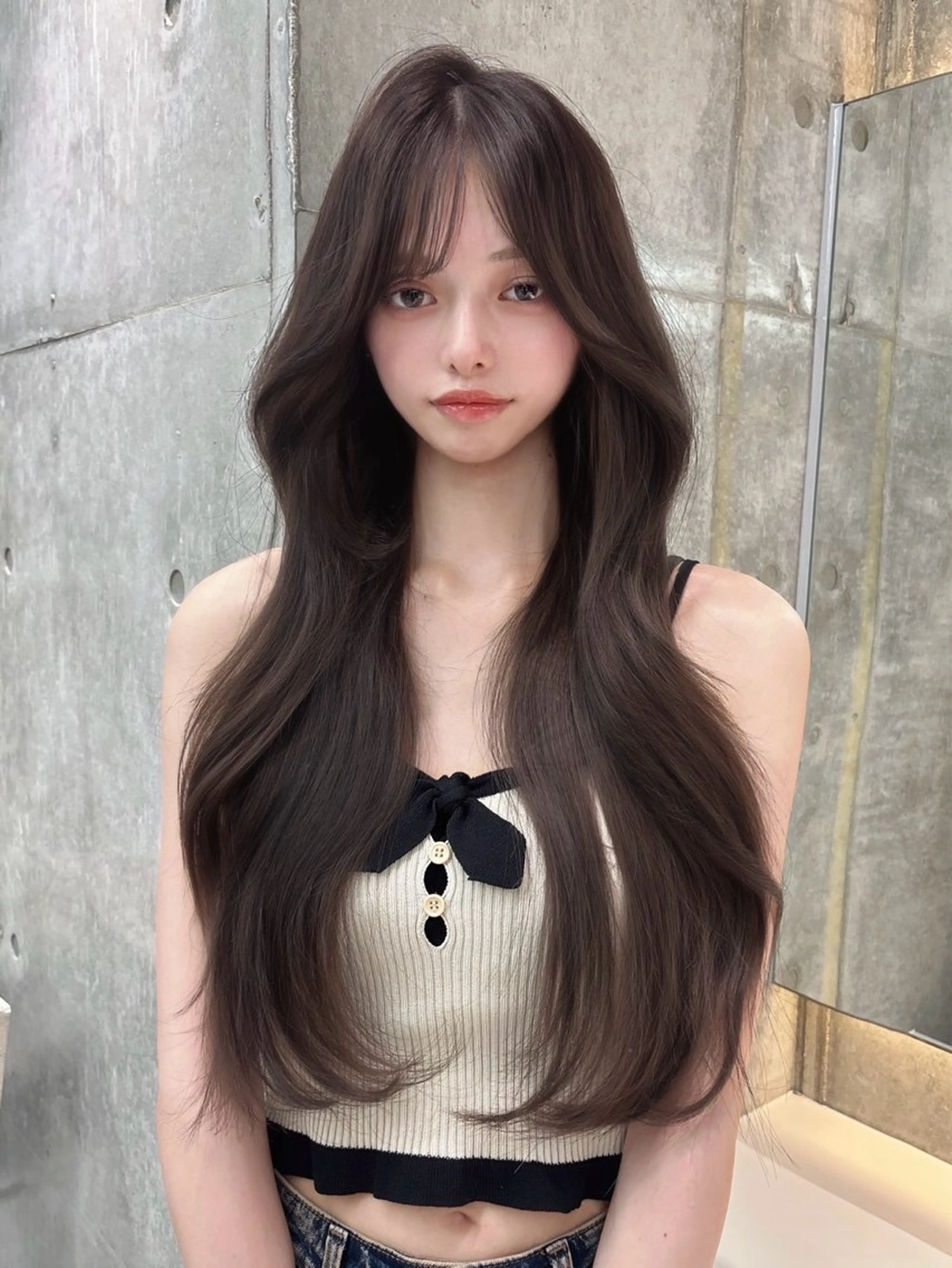 ロング カラー カット ヘアカラー トリートメント Hiroki 韓国ヘア🇰🇷のヘアスタイル