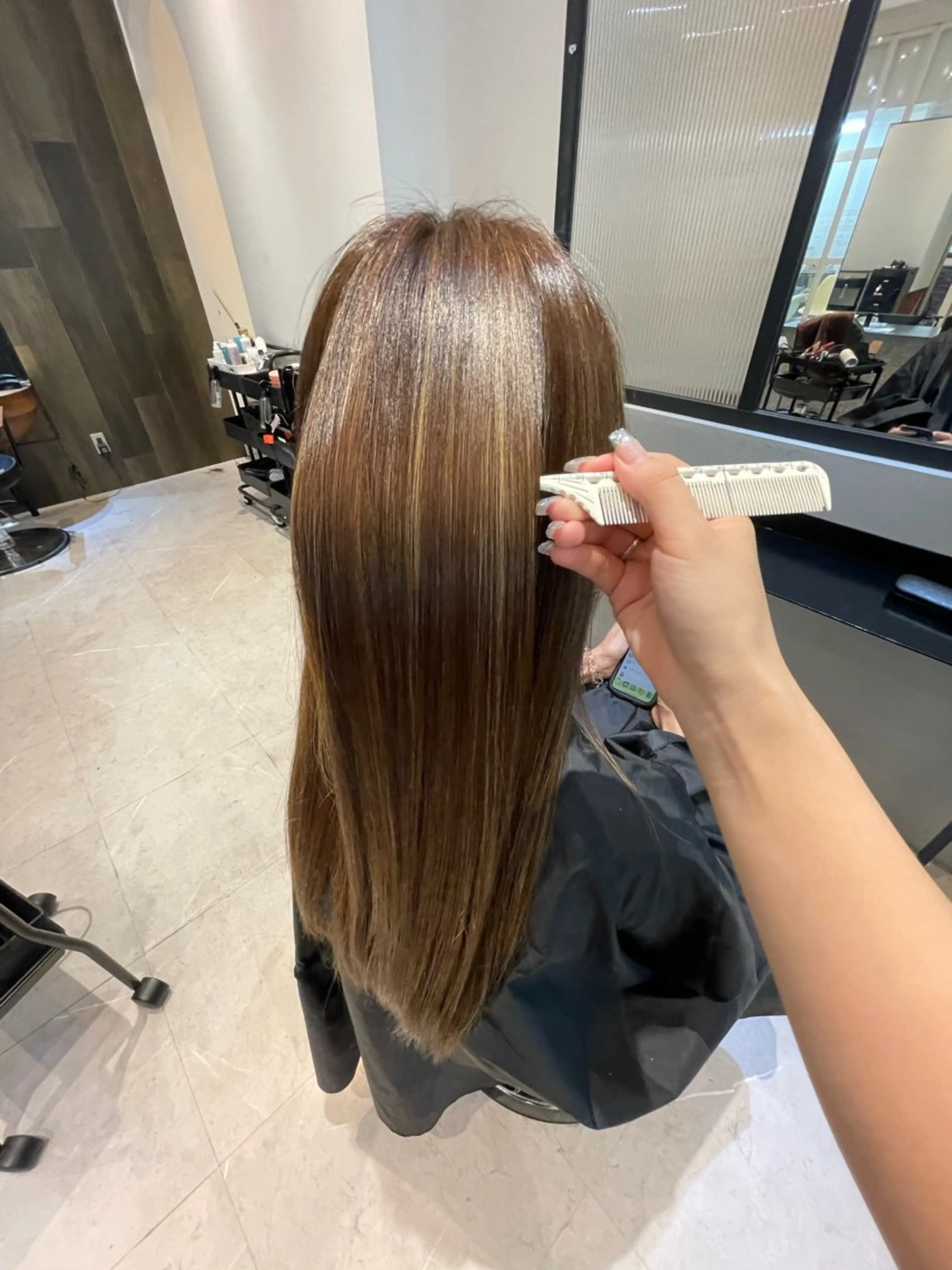 ロング 髪質改善 トリートメント クリスマス 韓国ヘア/そら レイヤー透明感カラーのヘアスタイル