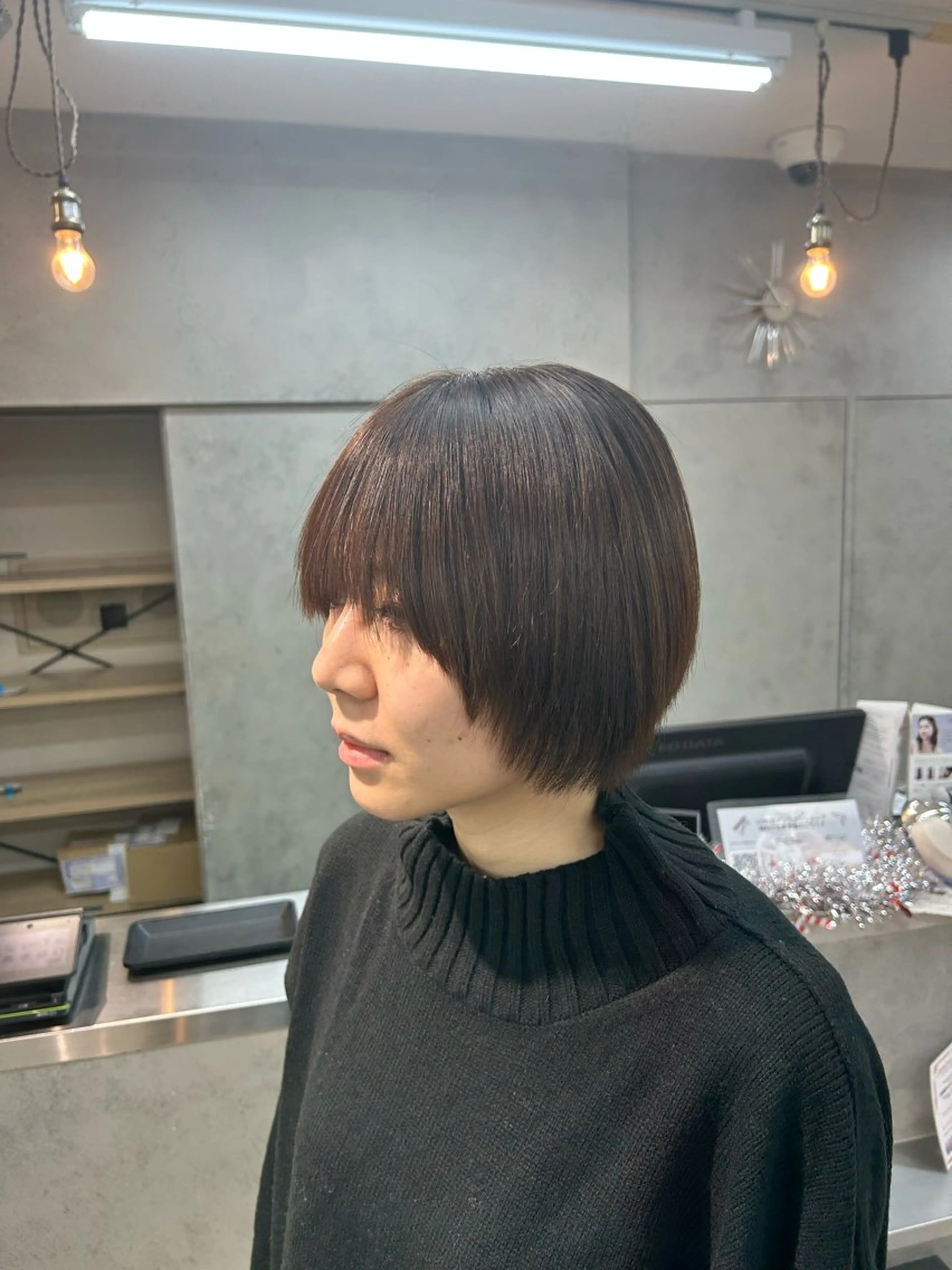 ショート 縮毛矯正 レイヤー×ツヤカラー 渋谷/kougaのヘアスタイル