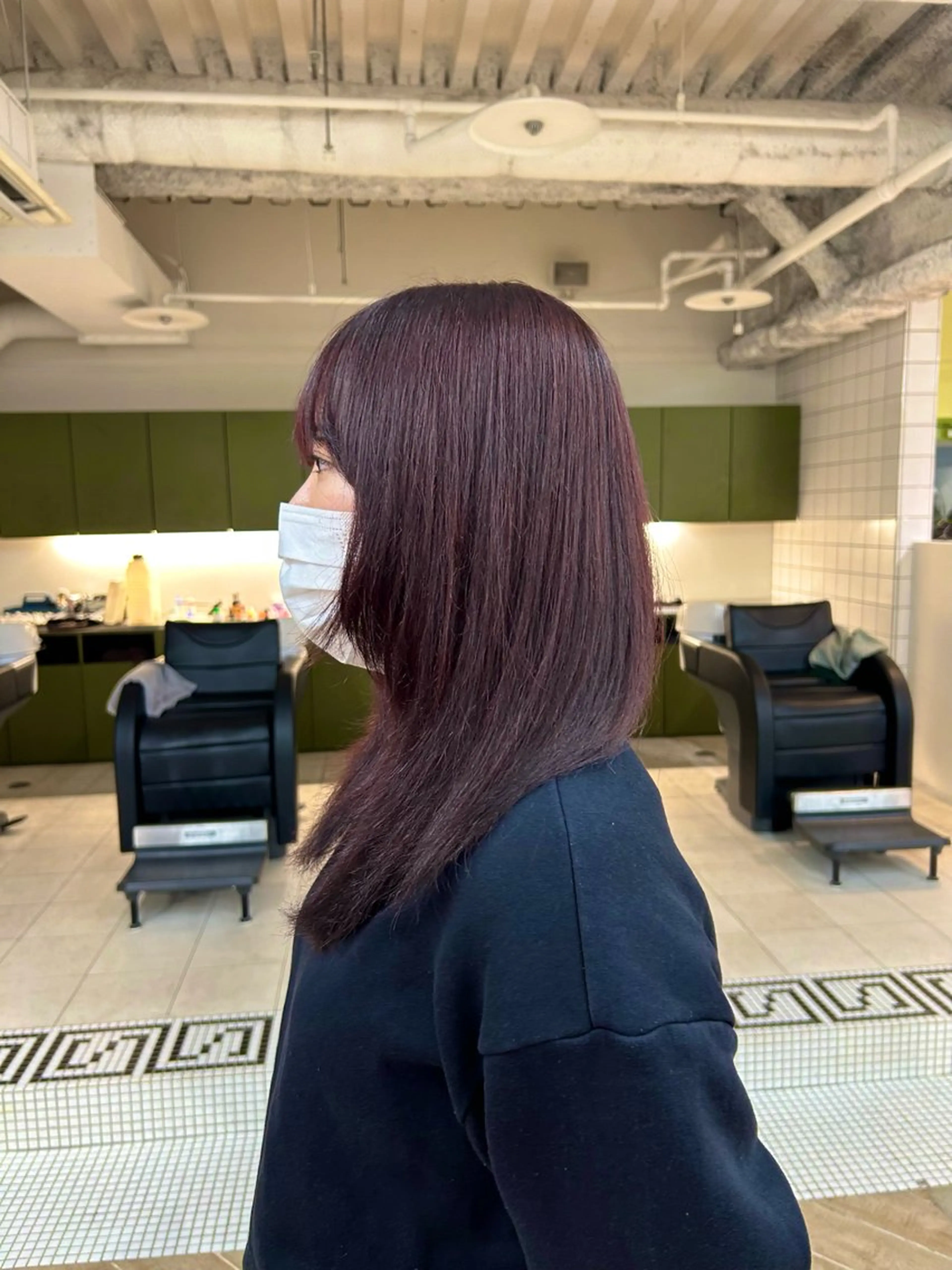 セミロング カラー カット ヘアカラー ベージュ/ダブルカラ ー/新潟駅/青柳萌果のヘアスタイル