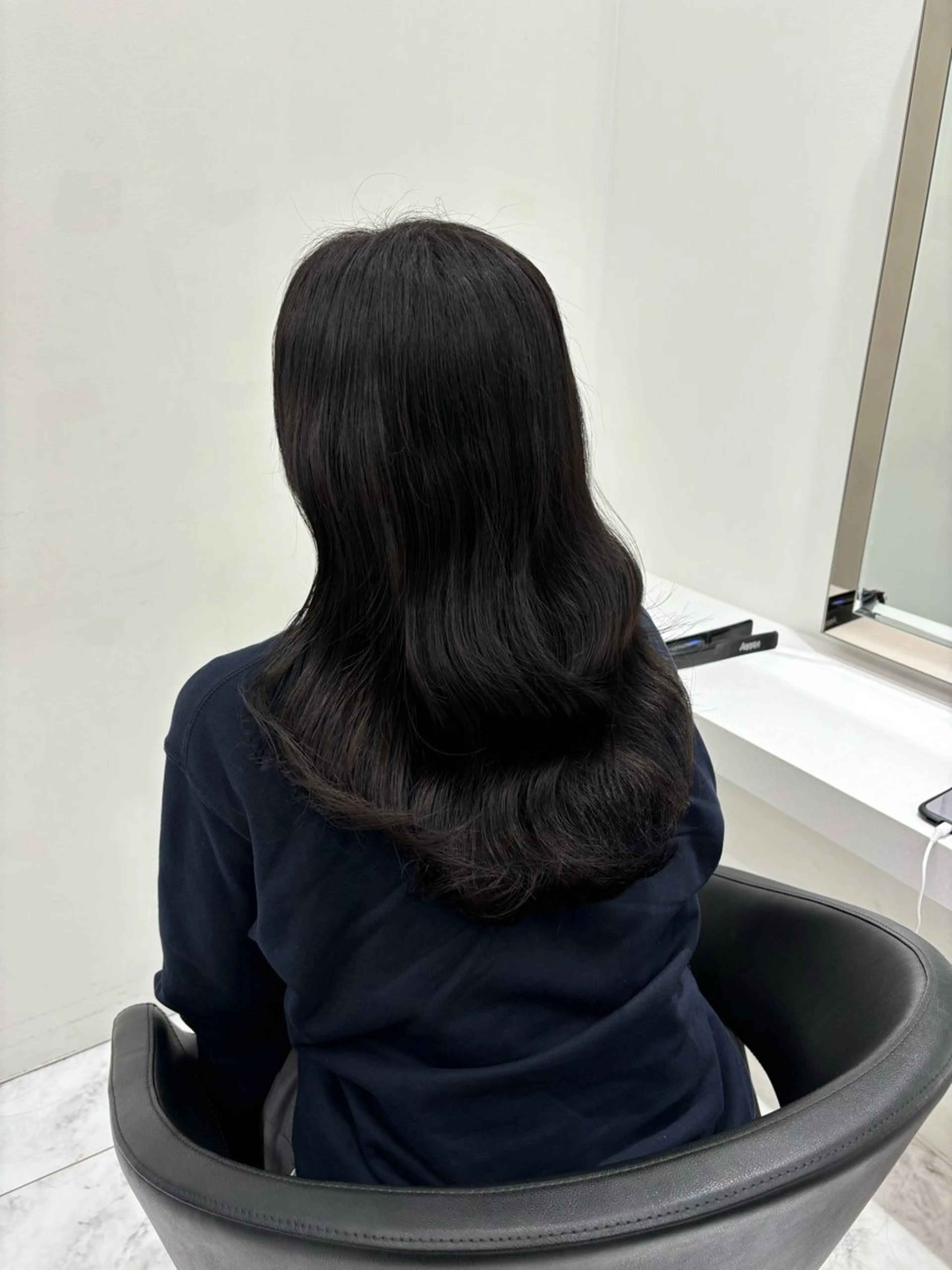 ロング カラー 黒髪 ブルーカラー ブルーブラック カット ヘアカラー Beleza Era所属・韓国レイヤー/ 縮毛矯正🎀minaのヘアスタイル