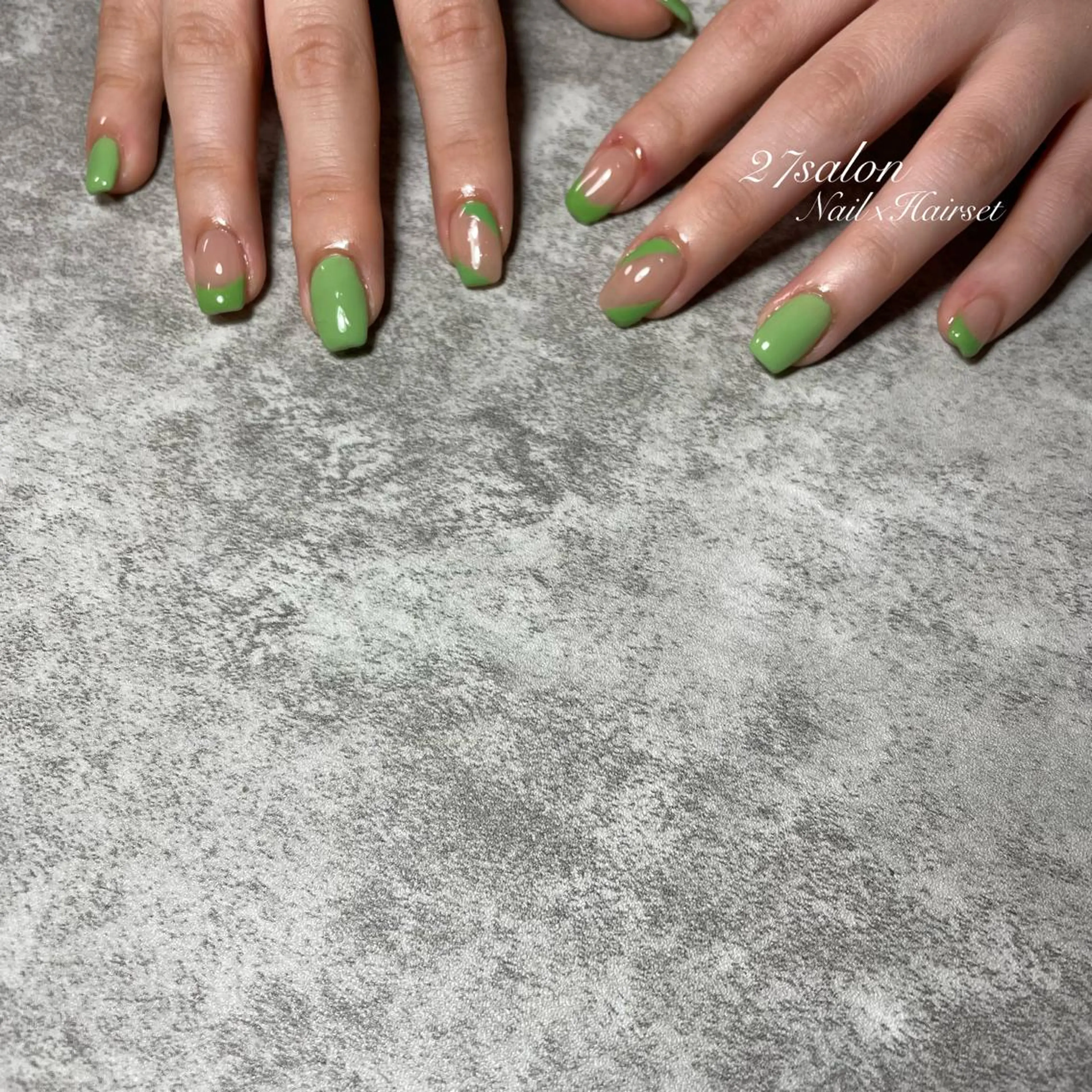 ネイル ニュアンスネイル ピスタチオネイル 27salon yuinaのネイルデザイン