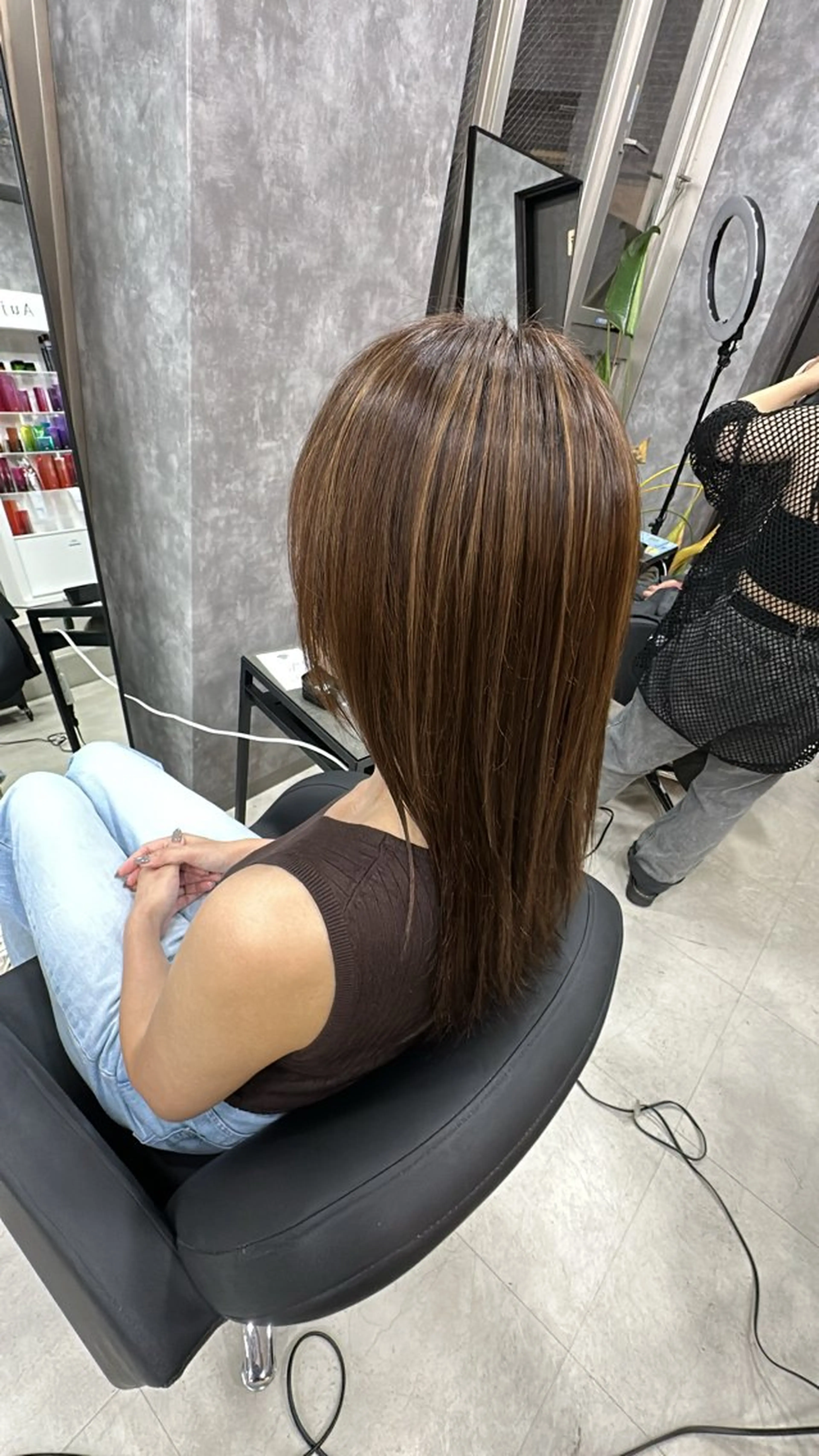 ロング カラー ハイライトカラー ハイライト 森本 倭のヘアスタイル