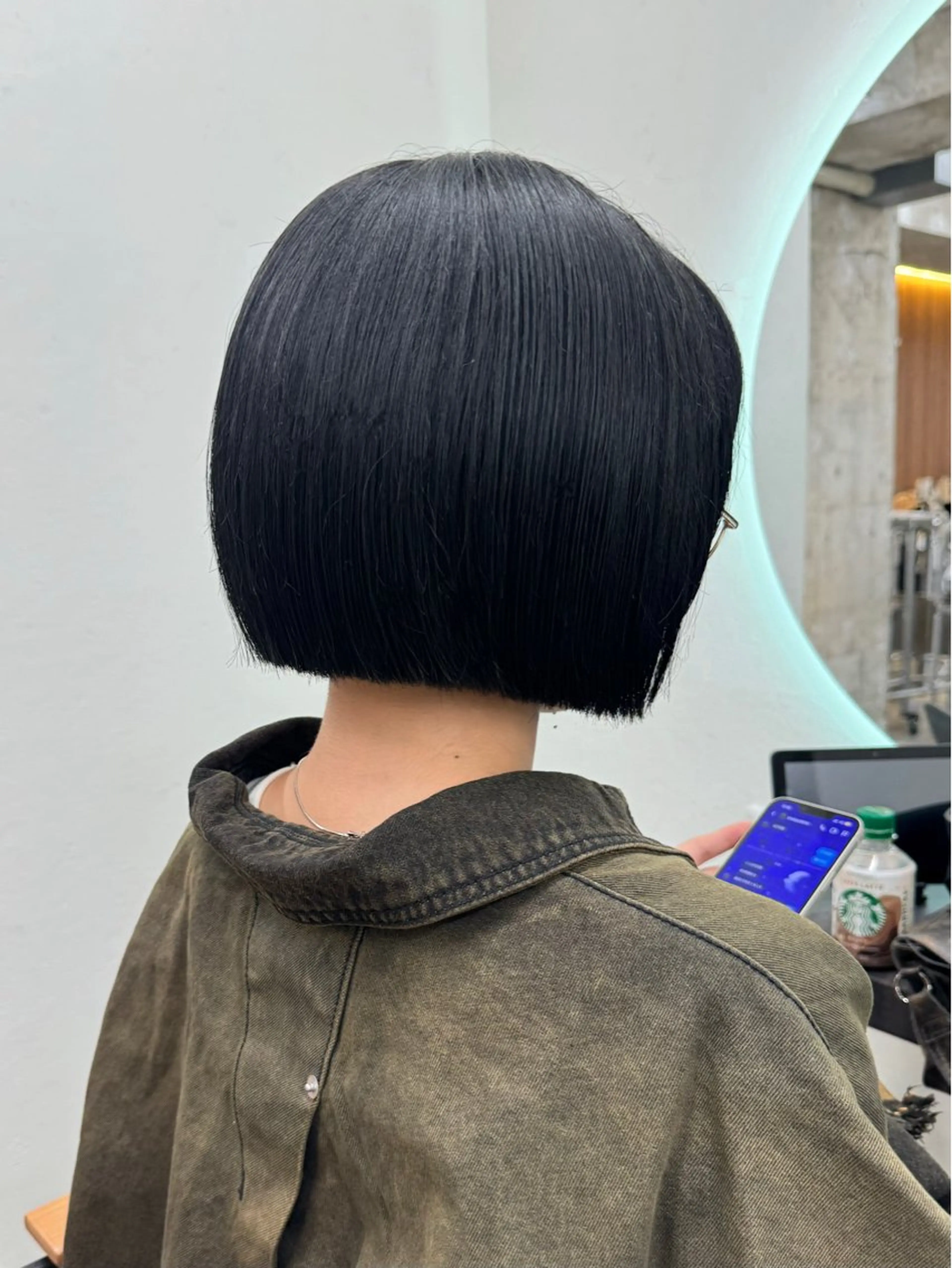 【ぷつっとボブにしたい方必見💫】ボブカット+美髪縮毛矯正+髪質改善トリートメント🫧+《ご新規様🉐》marbb付の写真