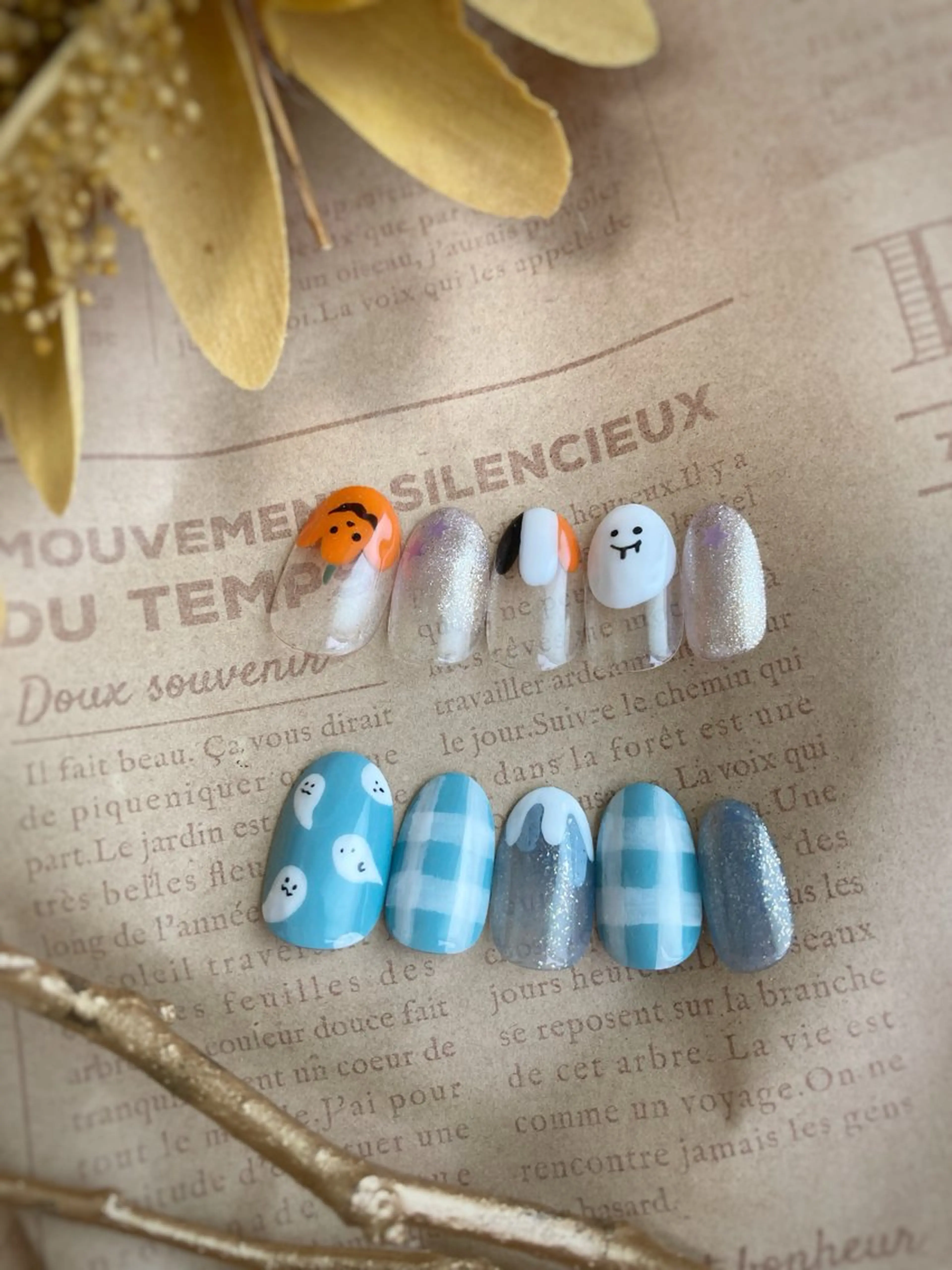 ネイル ジェルネイル ハロウィン パラジェル ころろんネイル nazuのネイルデザイン