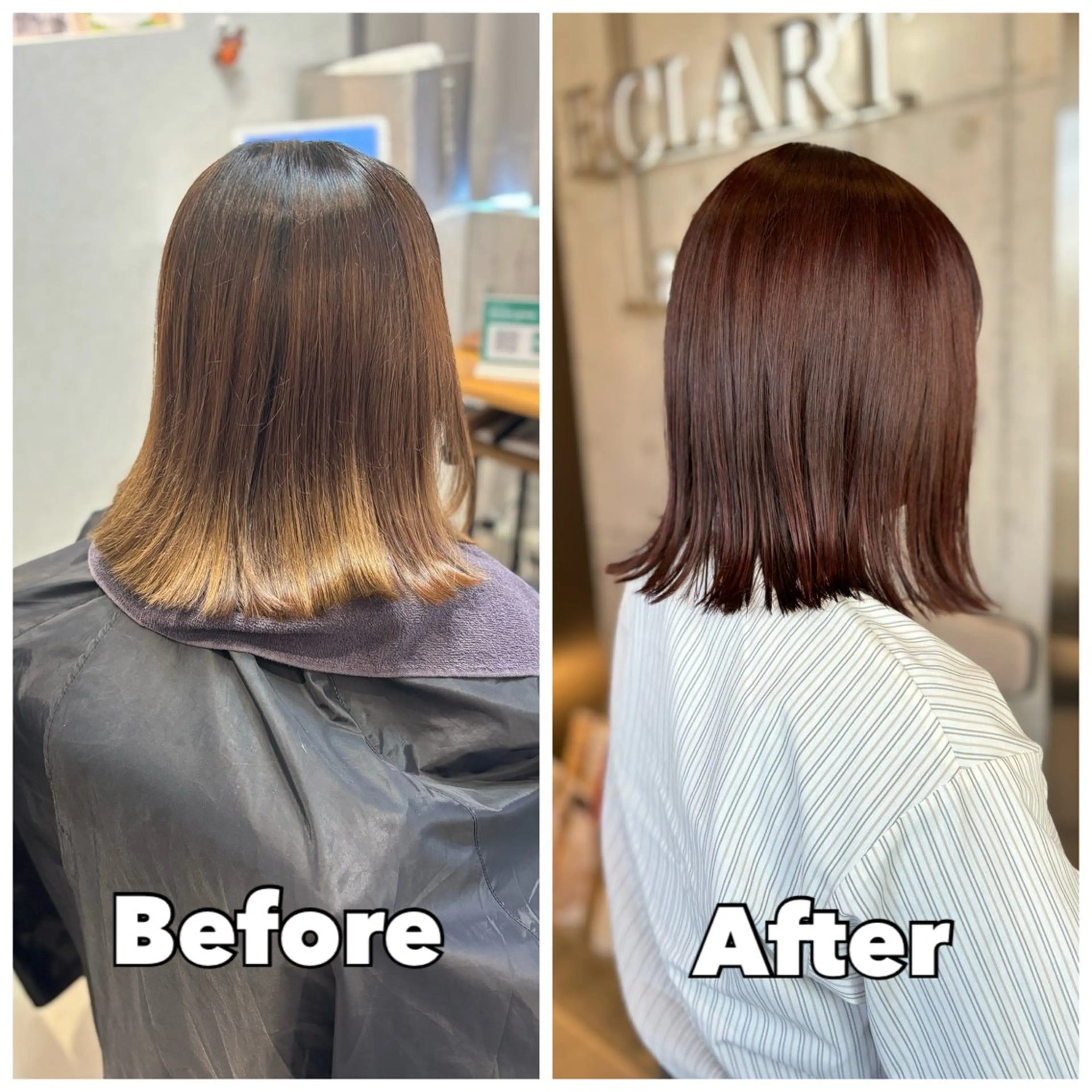 ミディアム カラー カット ヘアカラー トリートメント 【完全個室】髪質改善 暖色カラー/山崎唯奈のヘアスタイル