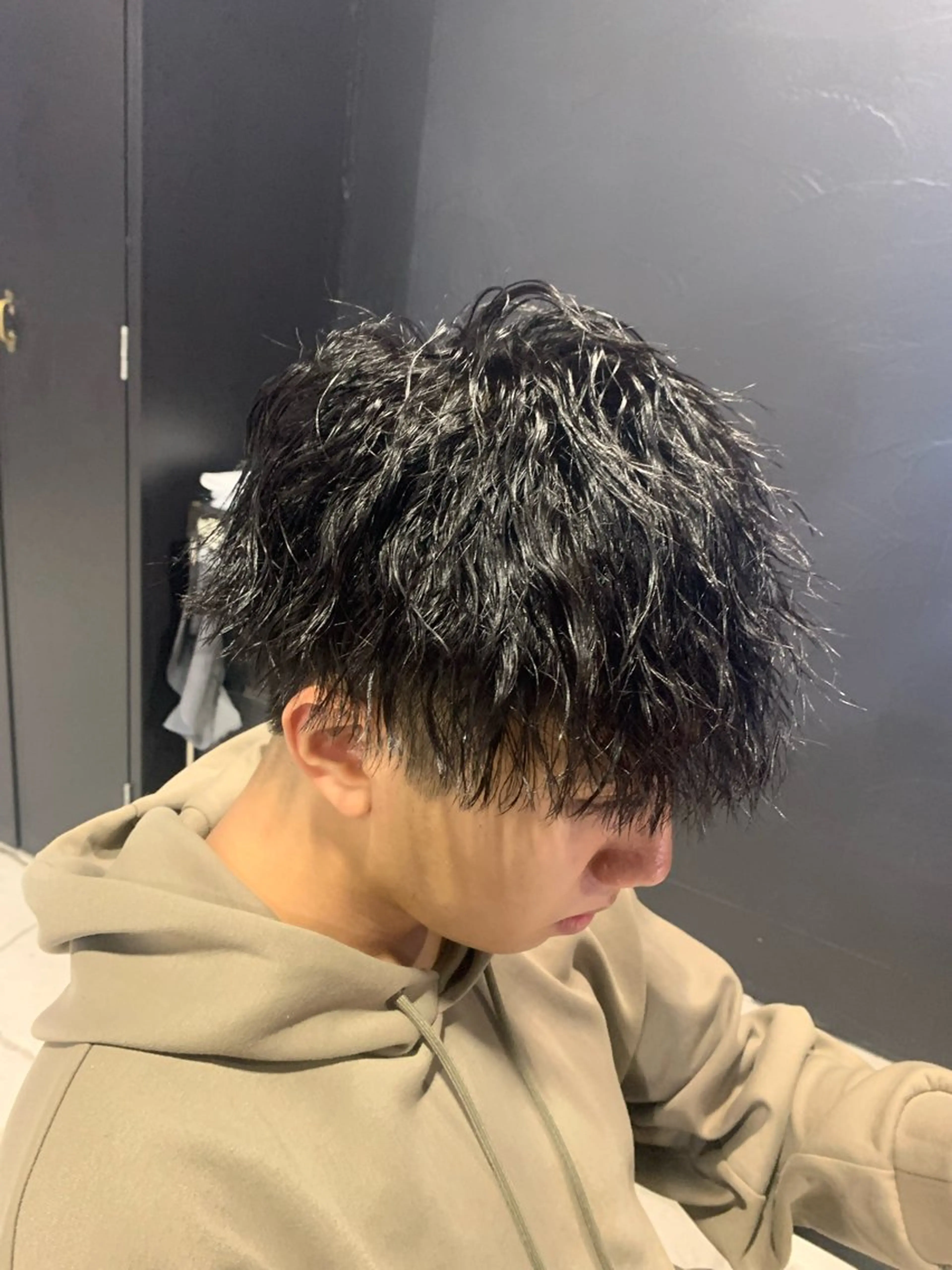 ショート メンズ マッシュ メンズパーマ/難波/ 心斎橋　室園亮佑のヘアスタイル