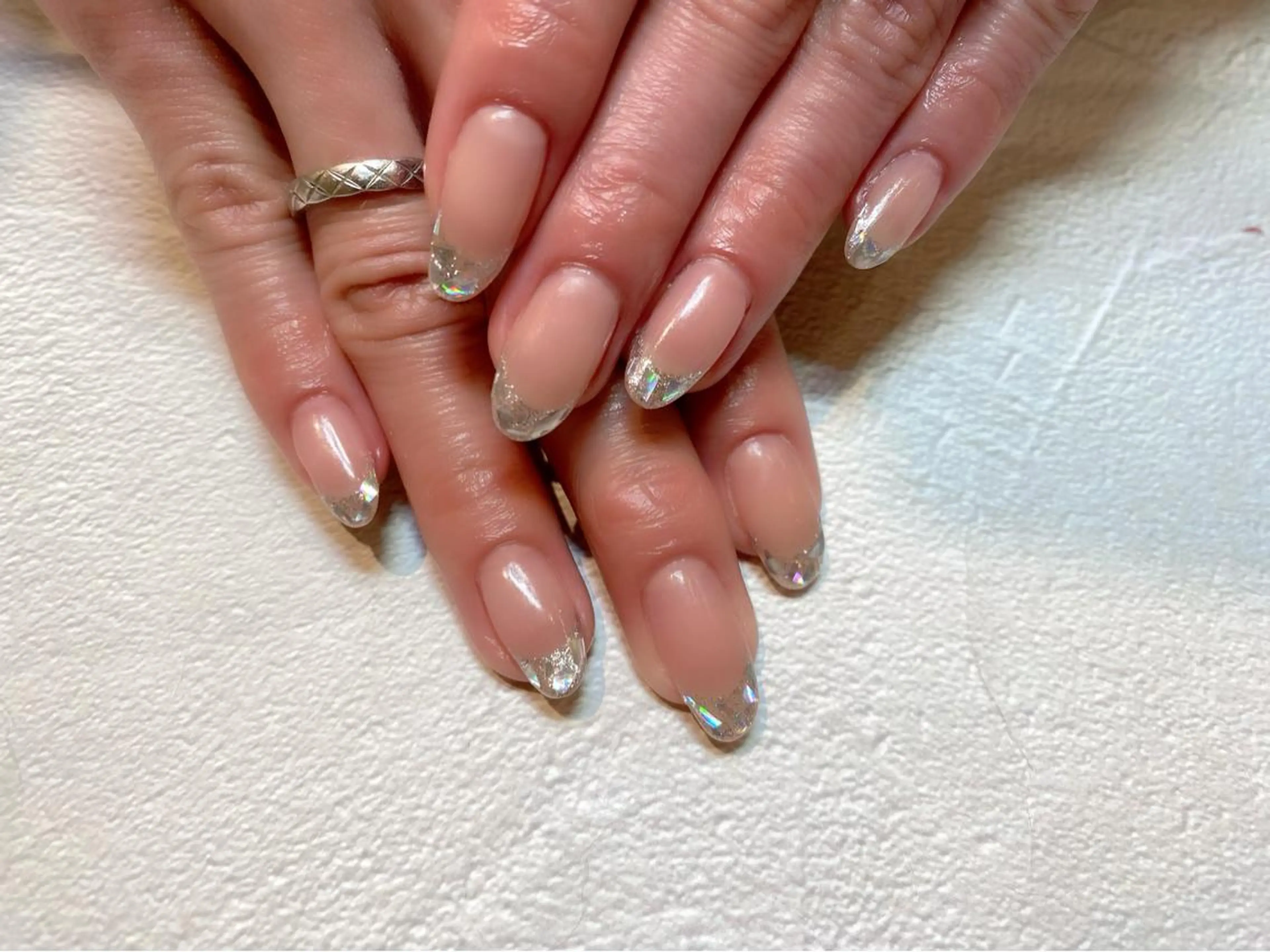 ネイル フレンチネイル ガラスフレンチ ハンドネイル GO TODAY SHAiRE SALON所属・✨kitamura rie✨のネイルデザイン