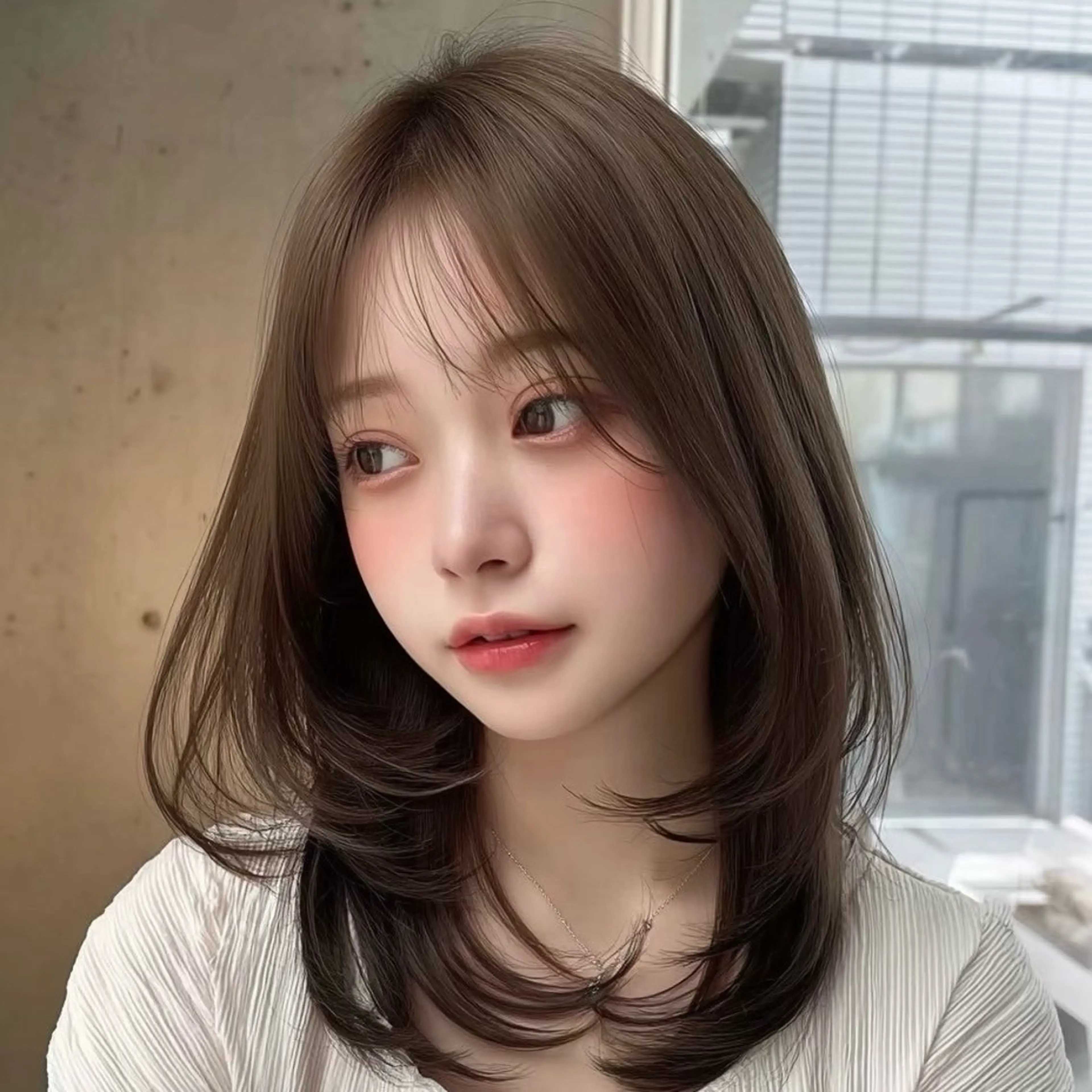 ミディアム 髪質改善 韓国風ヘア トリートメント hina/艶カラー/ 縮毛矯正/梅田のヘアスタイル