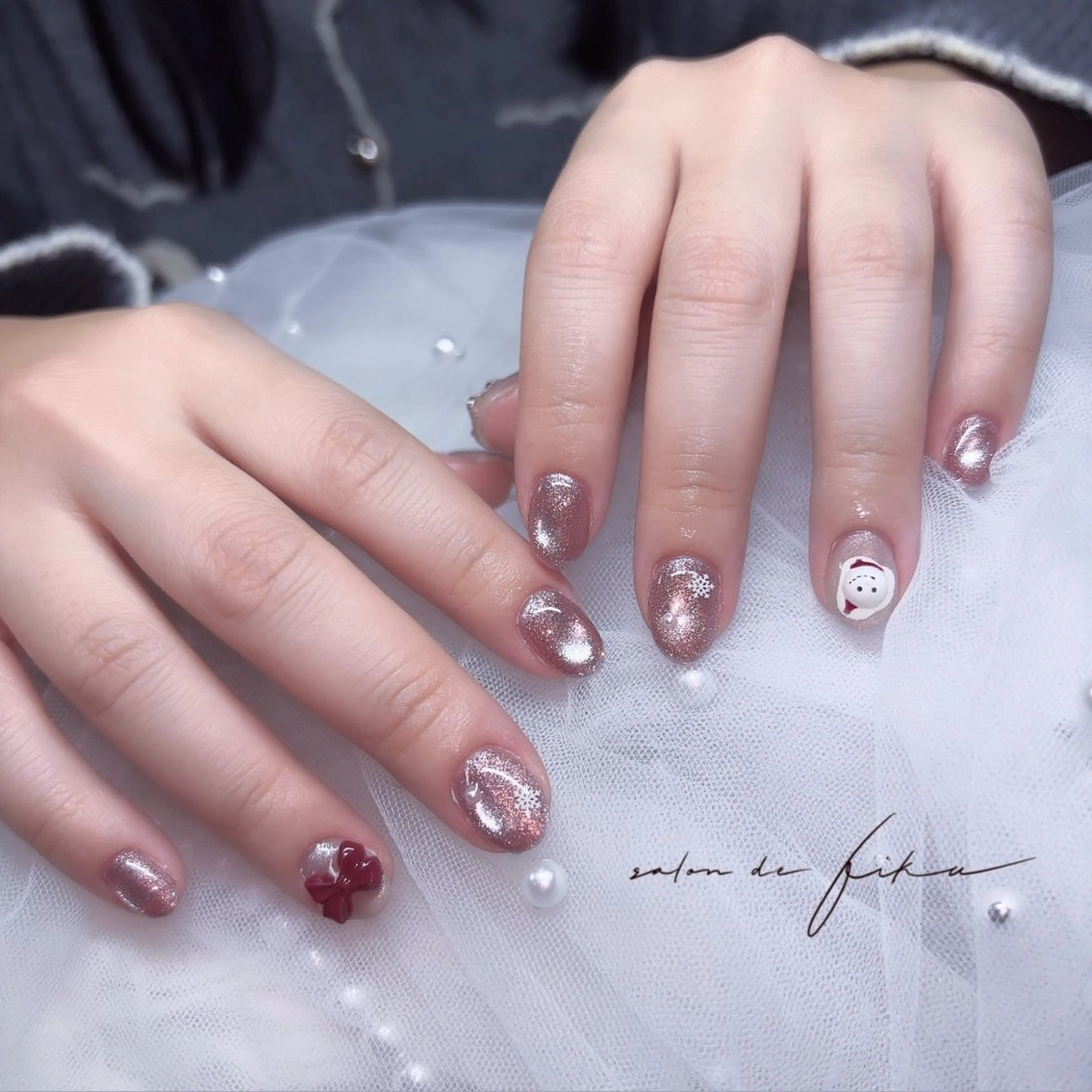 ネイル 持ち込み 冬ネイル クリスマス ハンドネイル ayano 【パラジェル取扱店】のネイルデザイン