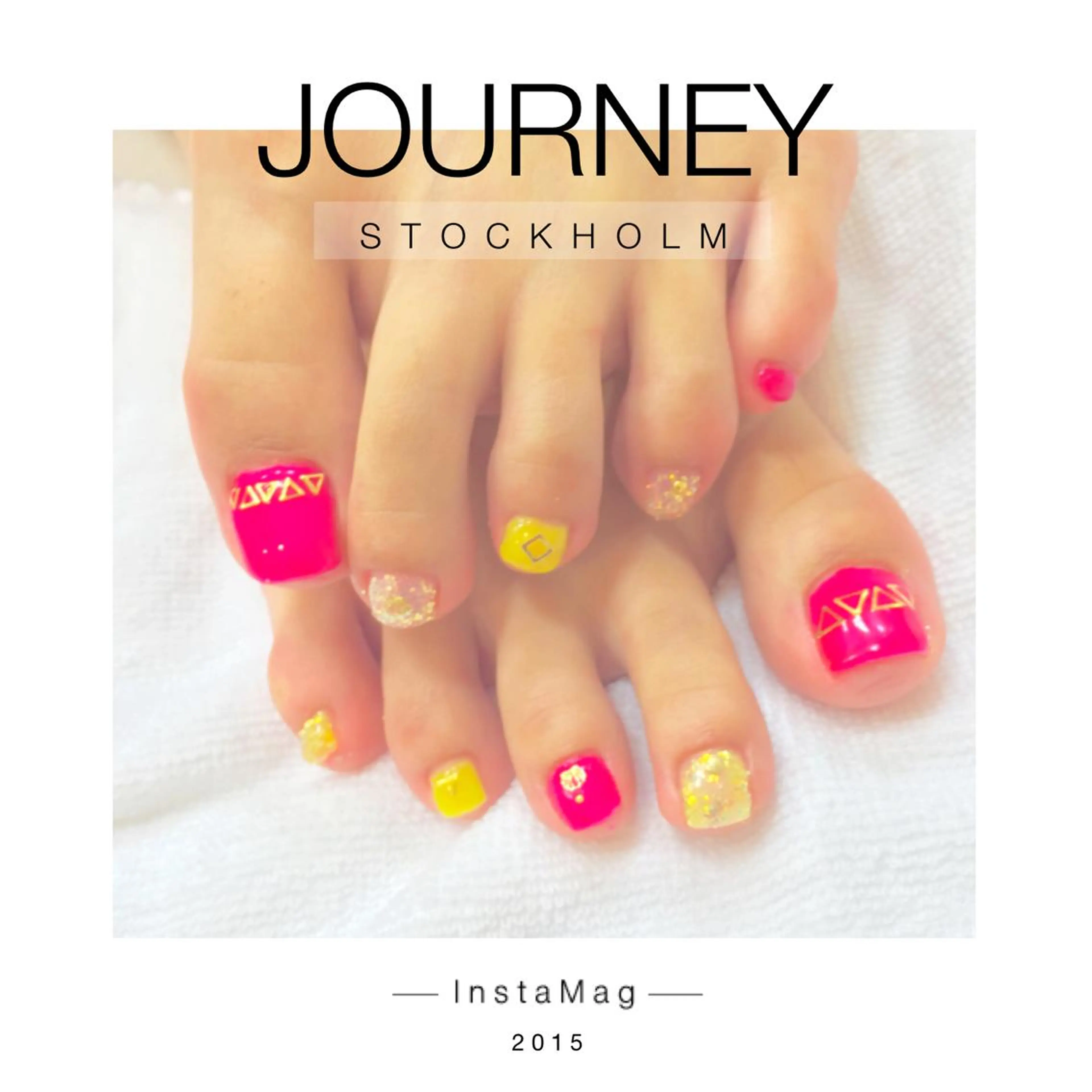 ネイル フットネイル キラキラネイル ピンク 黄色 Ly   hair（リーヘア）所属・Lyhair🦊🎀 AKIのヘアスタイル