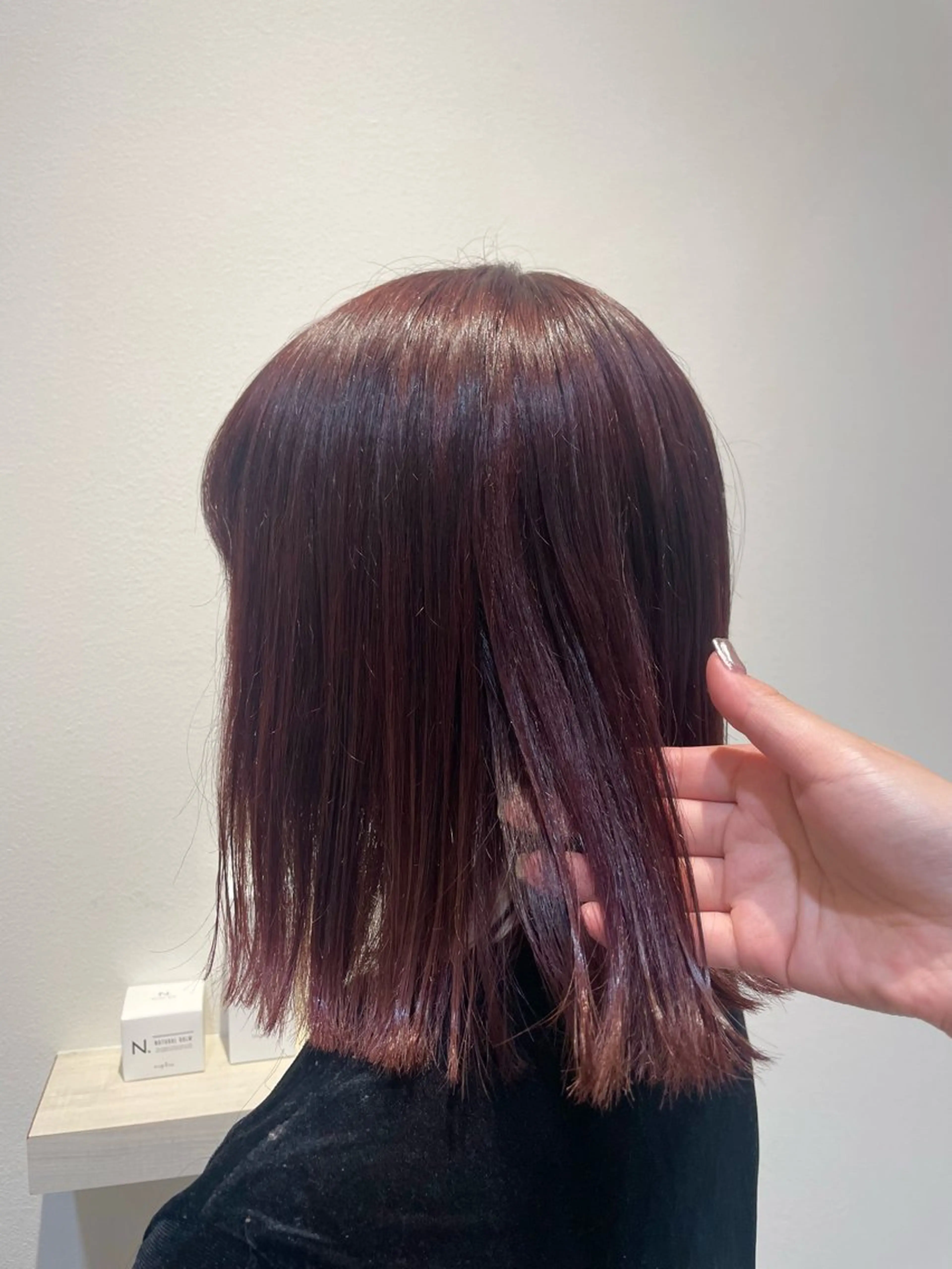 ミディアム カラー ブラウンカラー レッドカラー 堀 ゆきみのヘアスタイル