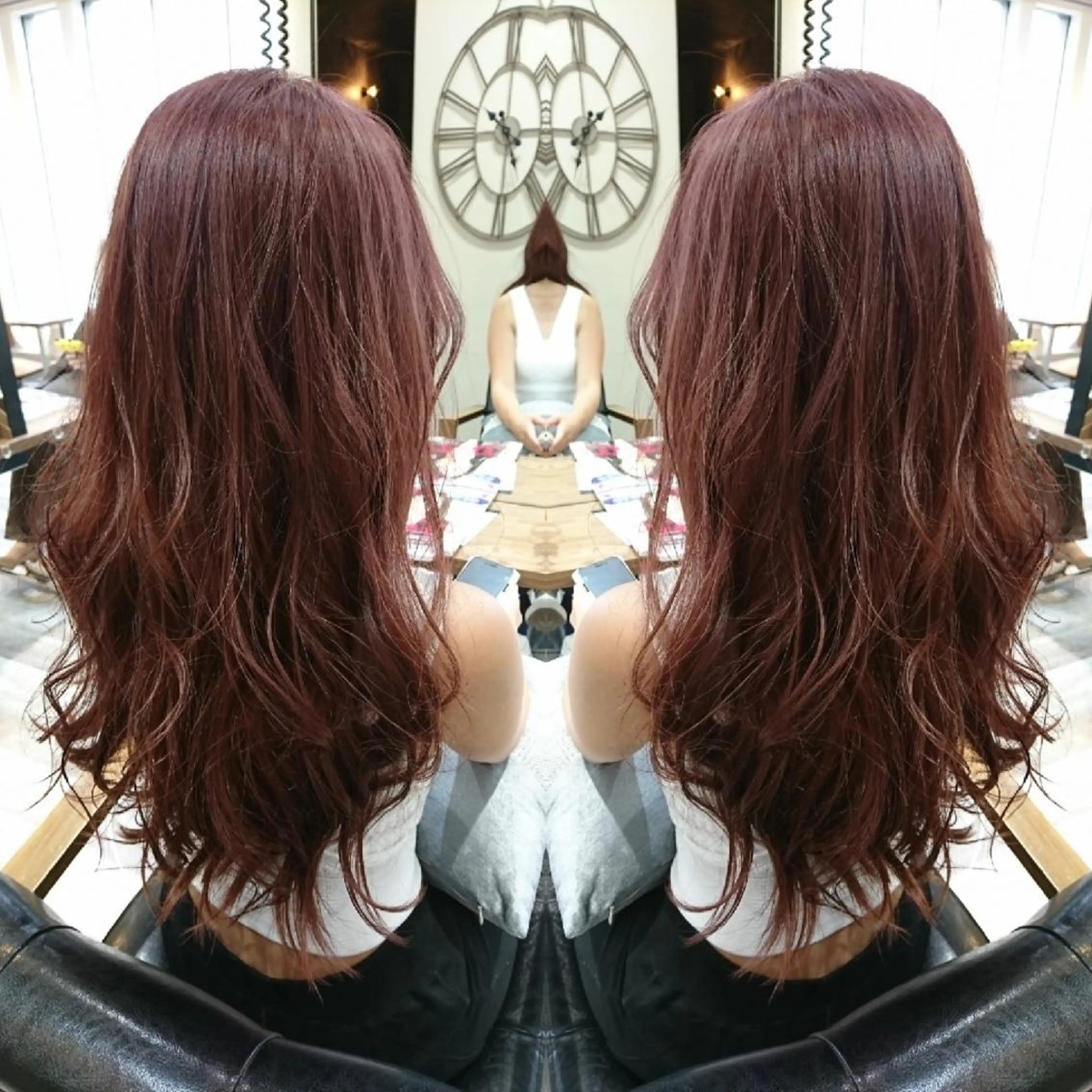 ロング カラー ヘアアレンジ ピンクカラー ヘアカラー トリートメント ACROあべの店所属・艶カラー/インナー /グラデ/大西小百合のヘアスタイル