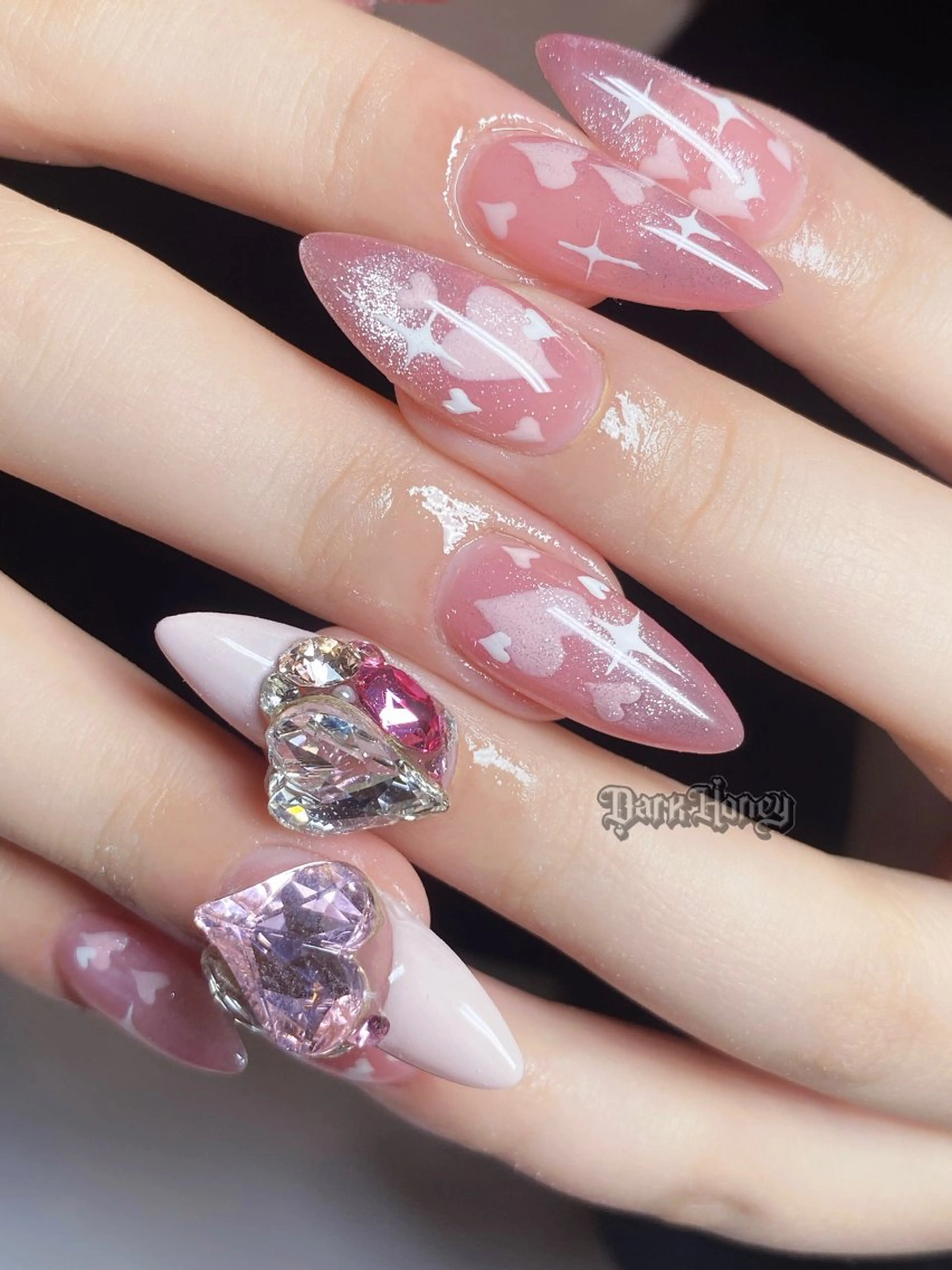 ネイル ハンドネイル Dark honey スカルプ専門原宿店のネイルデザイン