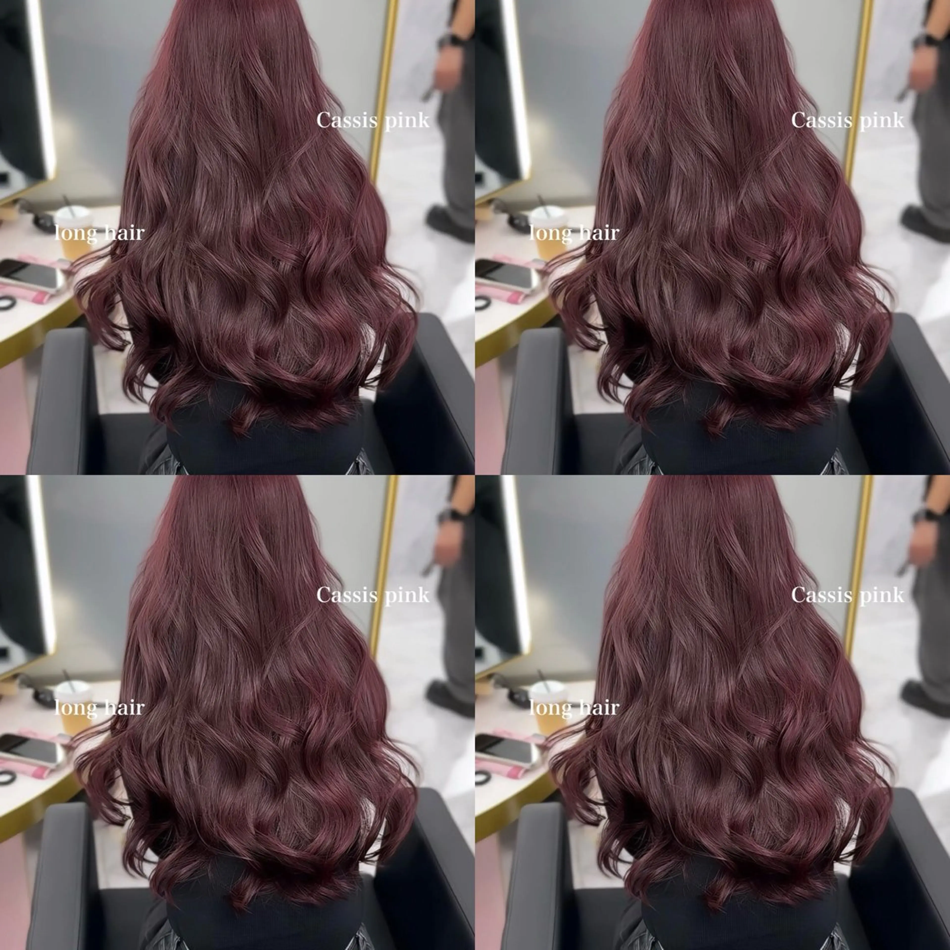 ロング カラー ブリーチ ケアカラー ブリーチなしカラー ピンクカラー ヘアカラー トリートメント ブリーチなしピンク 赤井龍斗のヘアスタイル