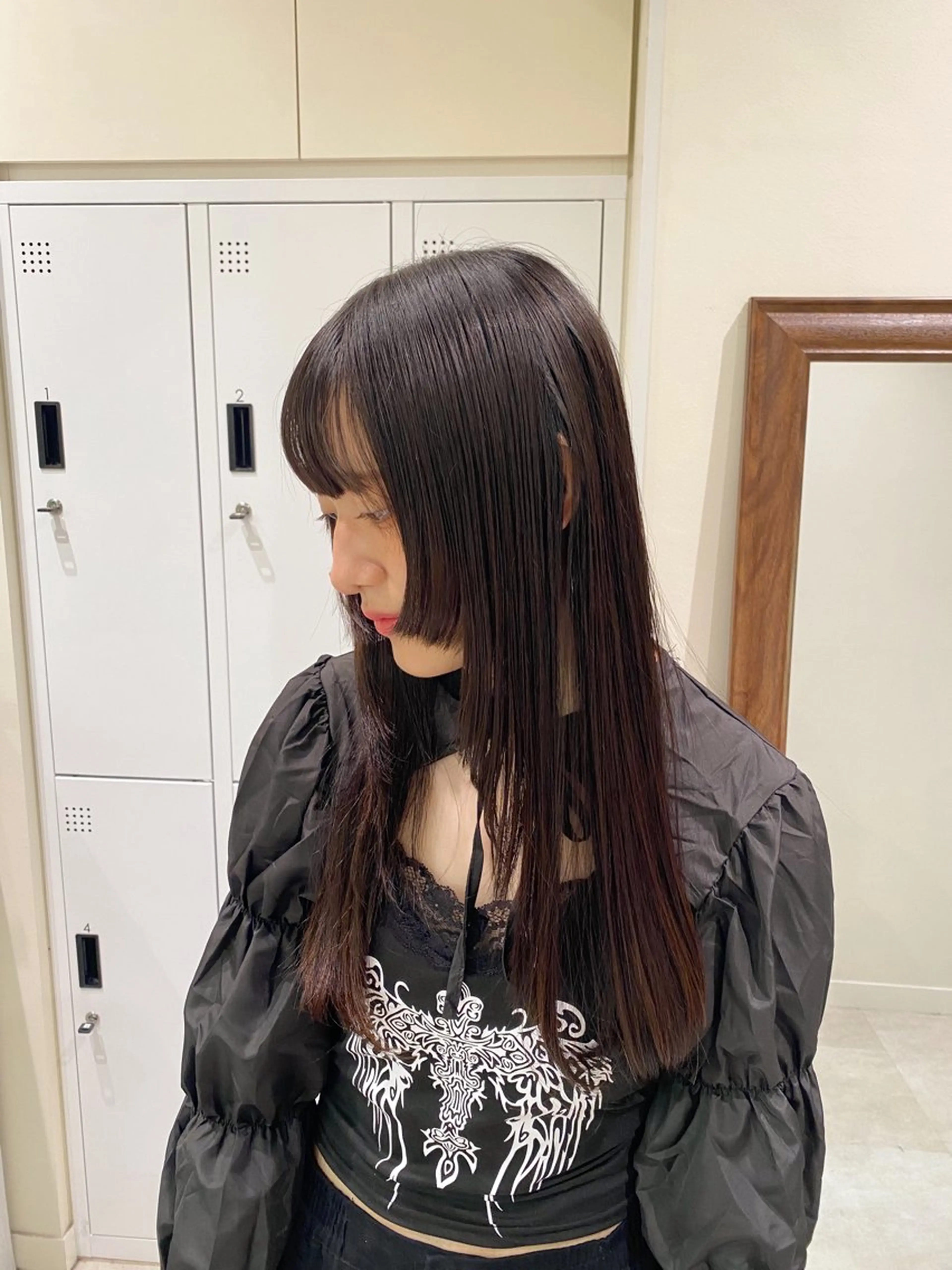 ロング 姫カット レイヤーカット 暖色カラー /ヘアアレンジ/花鈴のヘアスタイル