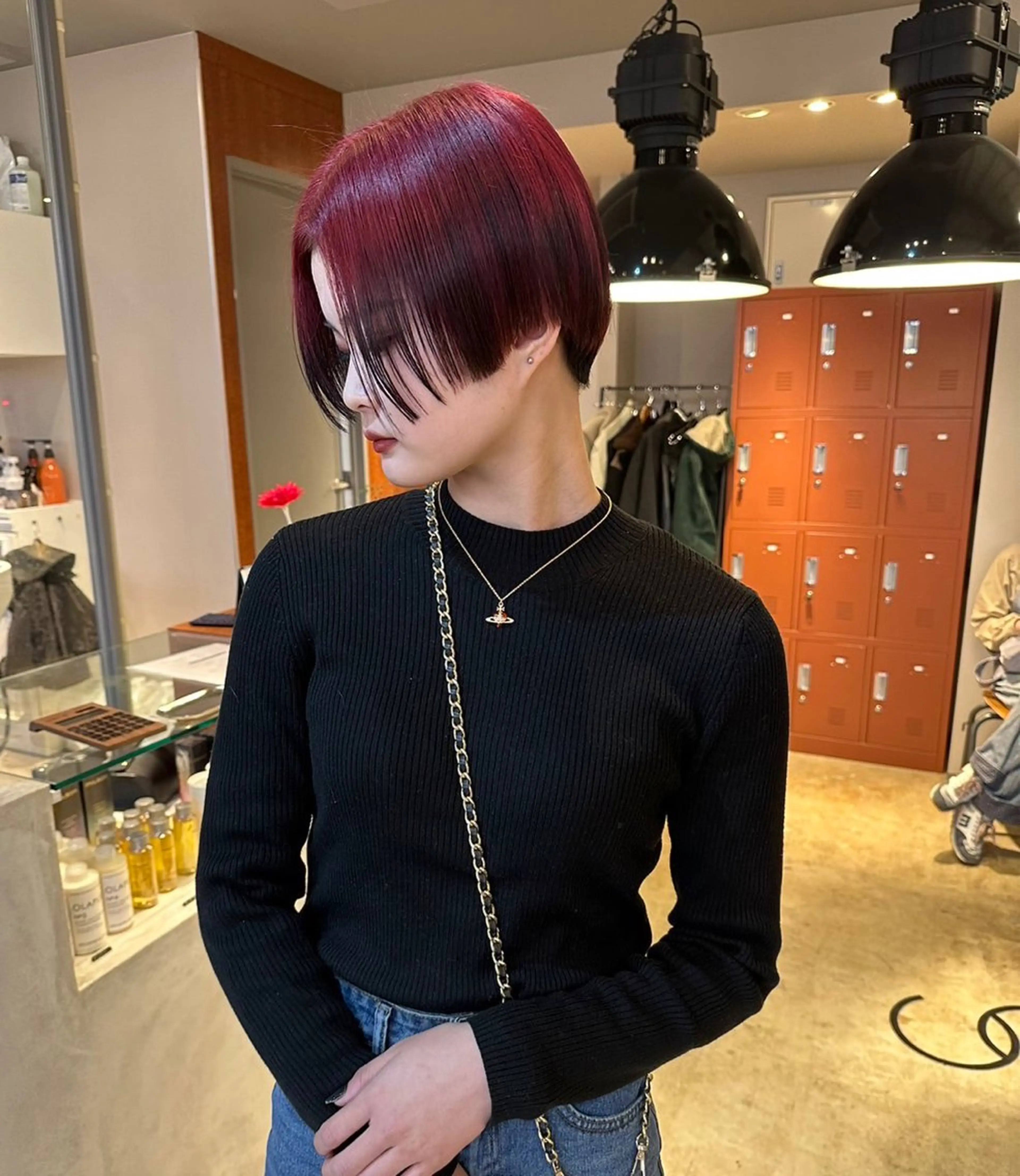 ショート カラー 黒髪 ブリーチ ケアブリーチ デザインカラー ダブルカラー ブリーチ矯正/ ブリーチ特化mikaのヘアスタイル