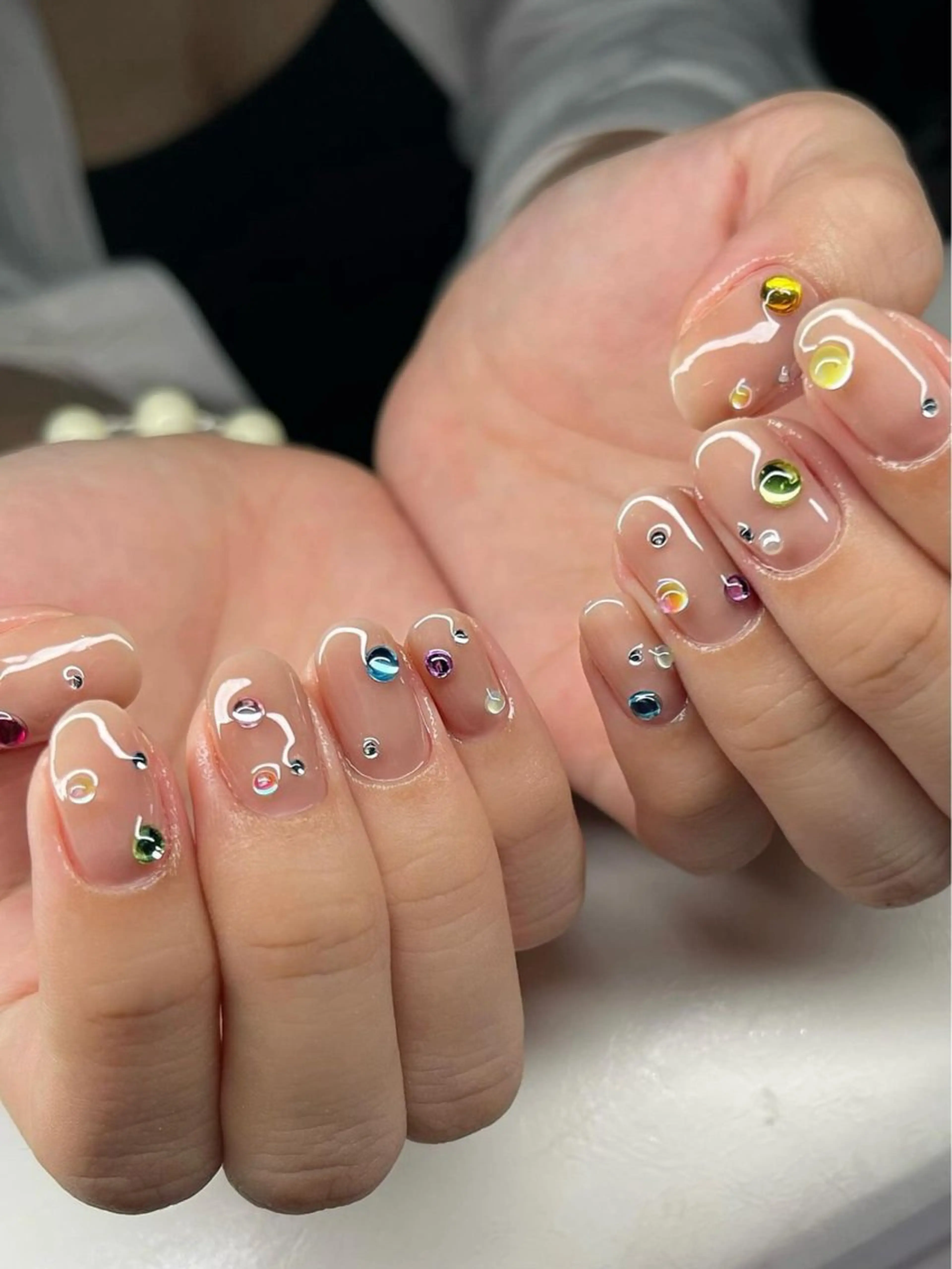 ネイル ストーンネイル ハンドネイル Any_nail新大久保店所属・Any nail新大久保店のネイルデザイン