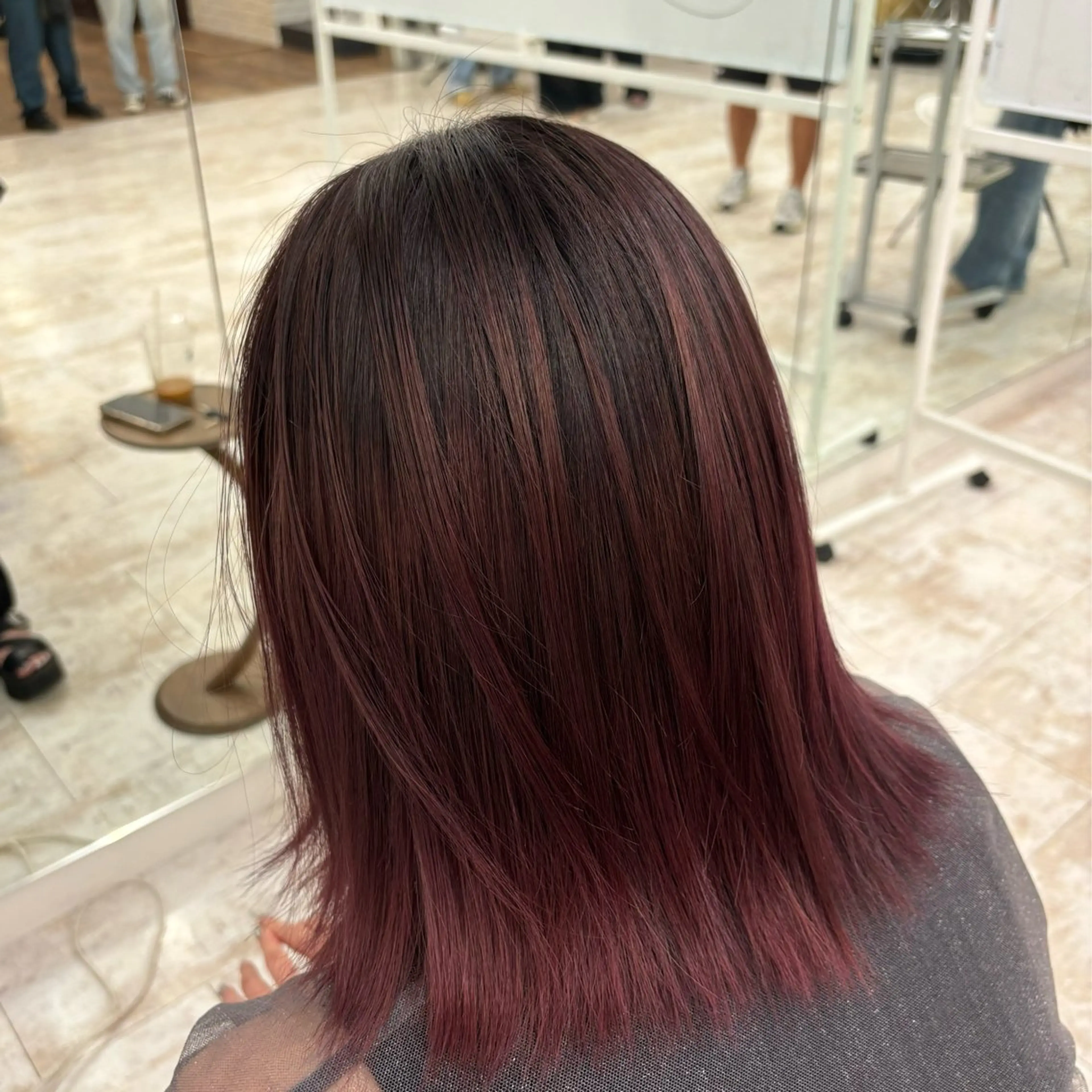 ミディアム カラー レッドカラー Luce川崎 クロサワのヘアスタイル