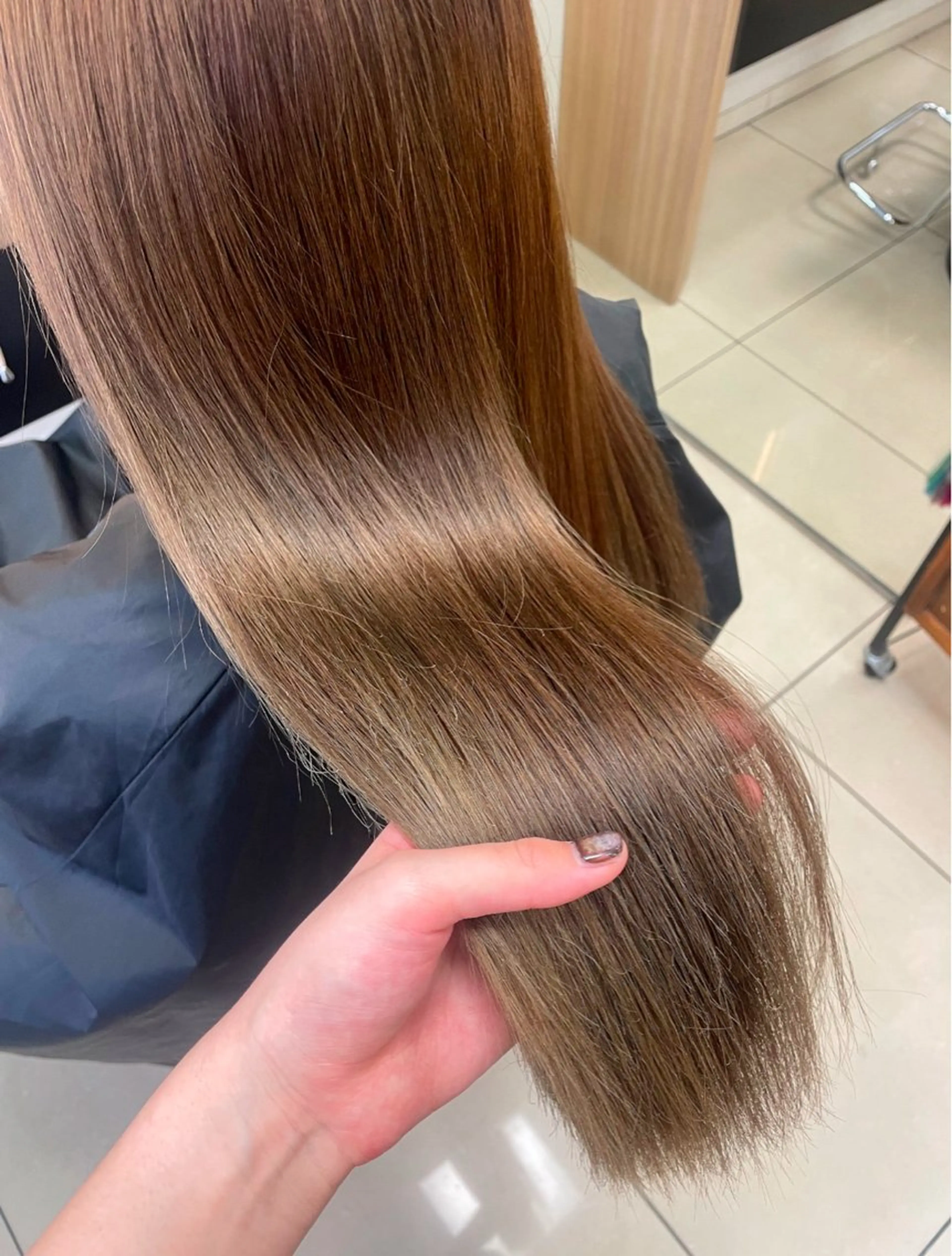 ロング カラー 髪質改善 縮毛矯正 トリートメント 酸性ストレート 髪質改善/暗髪カラー ヘアアレンジ/スミレのヘアスタイル